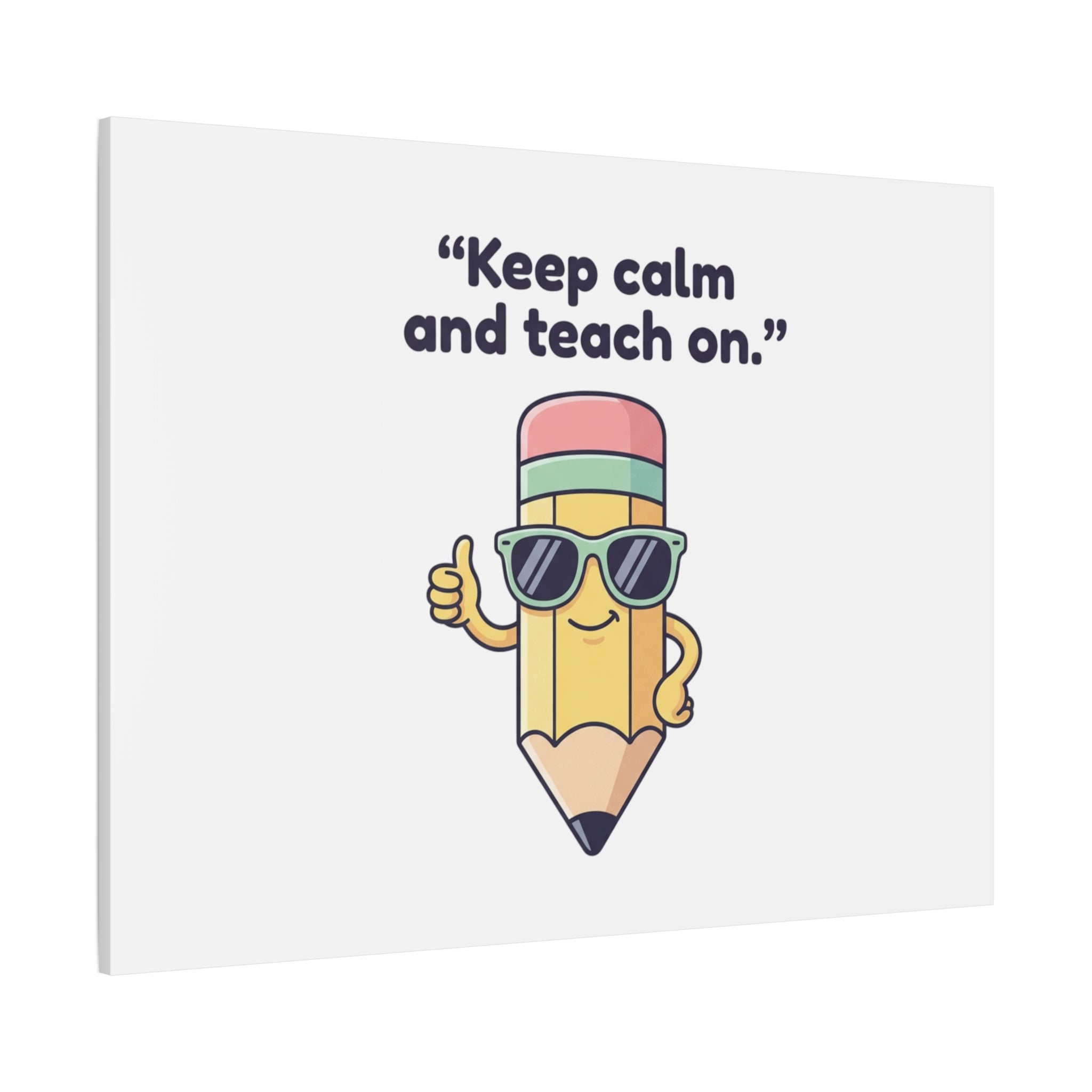 Keep Calm and Teach On Pencil Canvas, Teacher Appreciation, Teacher Life
