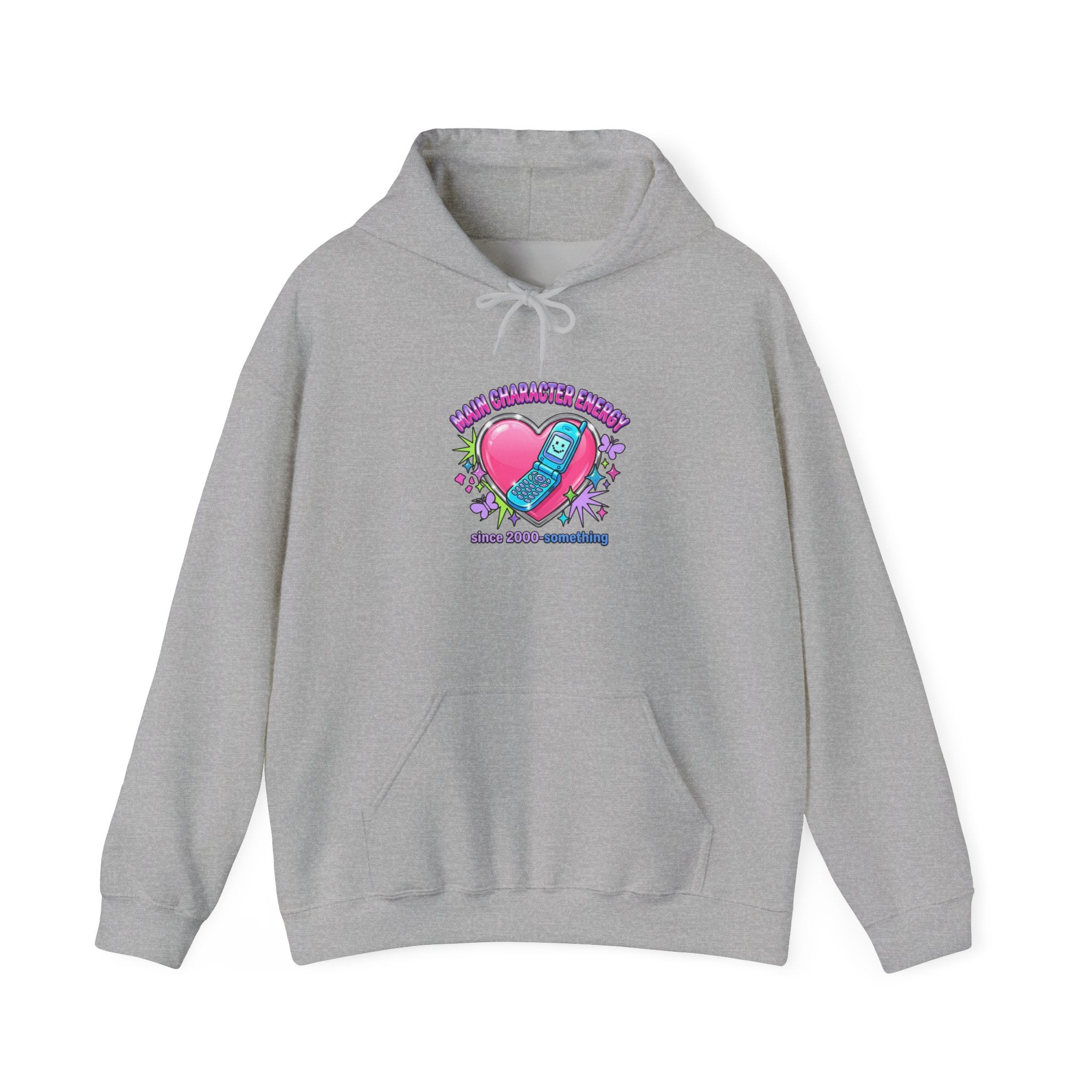 Flirty Y2K Heart Graphic Hoodie | 2000s Aesthetic, Retro Internet
