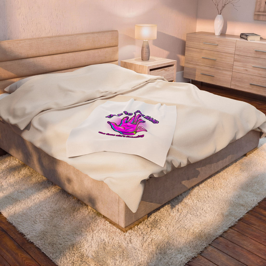 Talk to the Hand Velveteen Blanket | Y2K aesthetic, sassy 2000s vibes