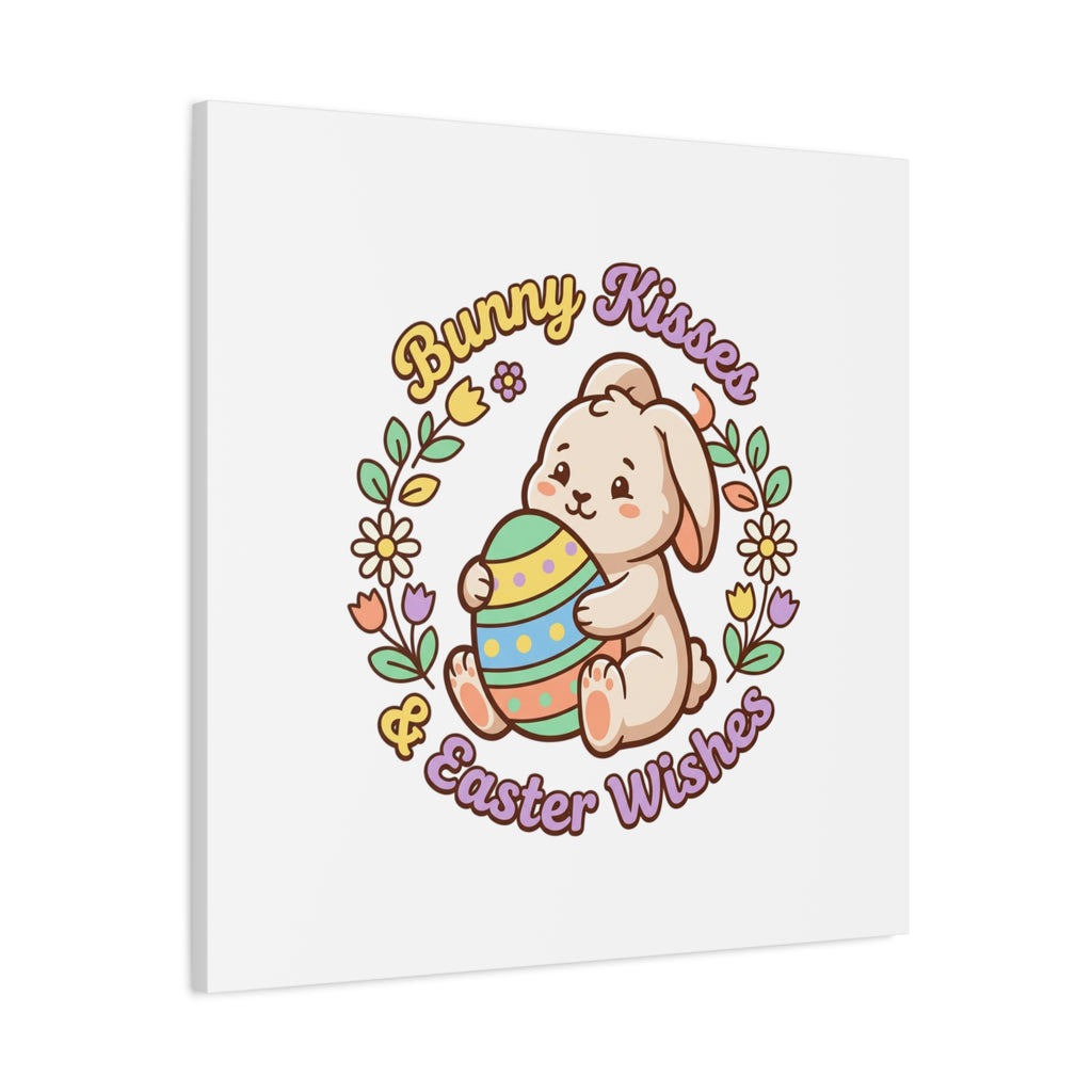 Bunny Kisses Easter Wishes Canvas | Easter Bunny Aesthetic, Pastel Spring