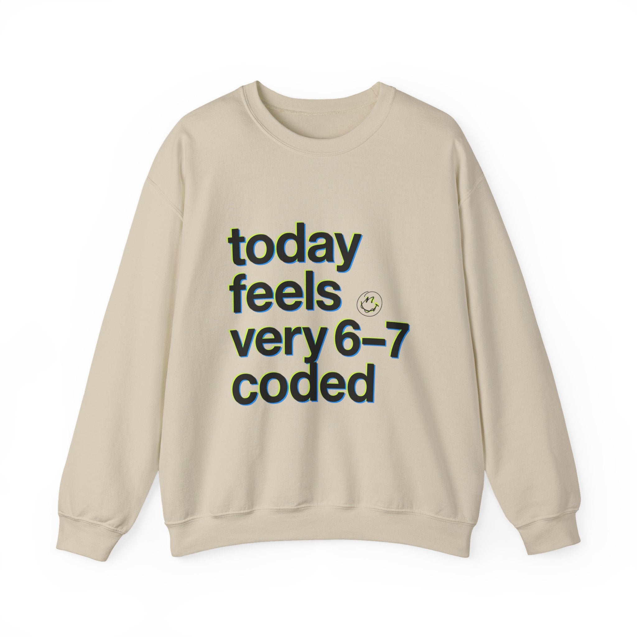 6-7 coded crewneck sweatshirt | 67 shirt, absurdist humor