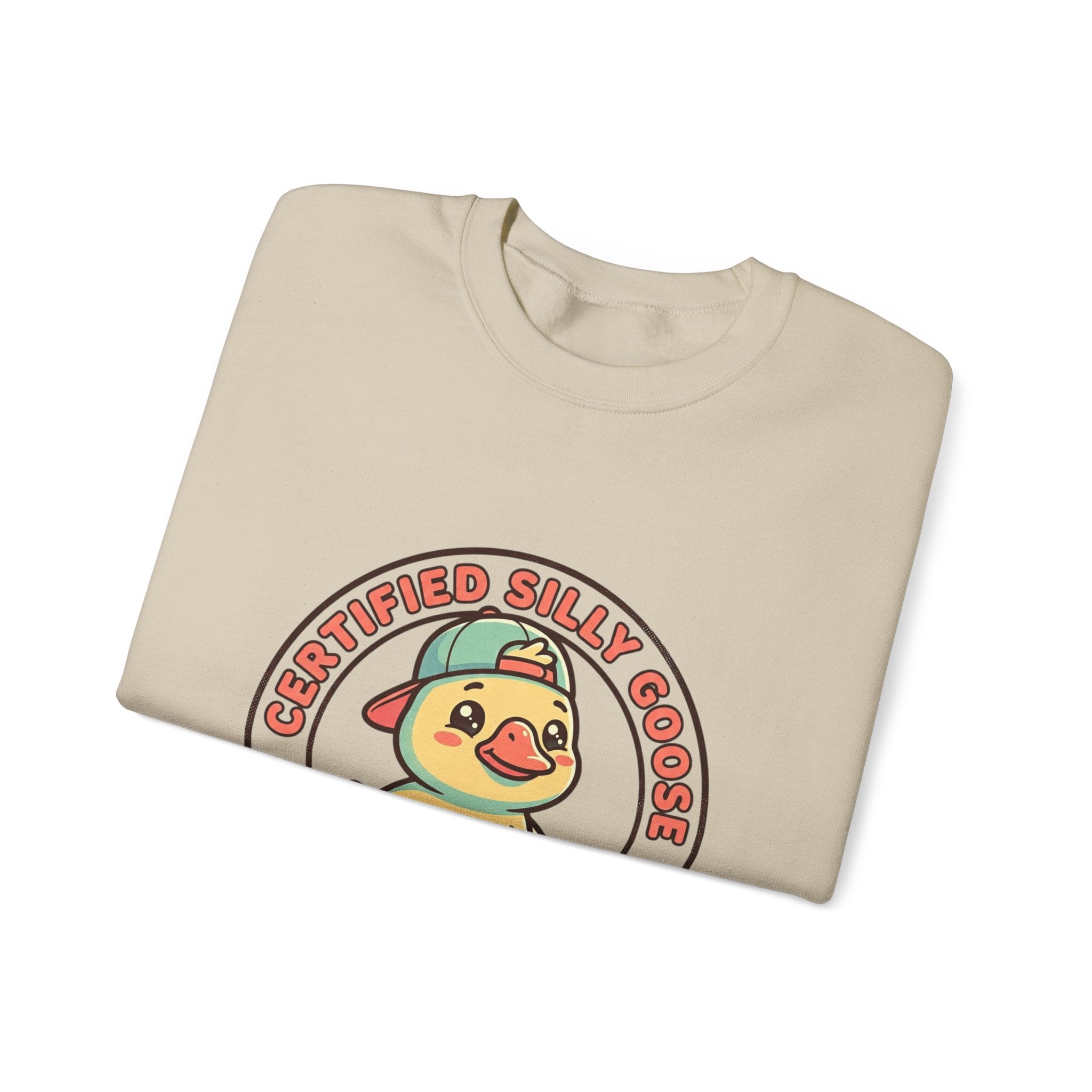 Certified Silly Goose Crewneck Sweatshirt | wholesome meme, cute animal pun