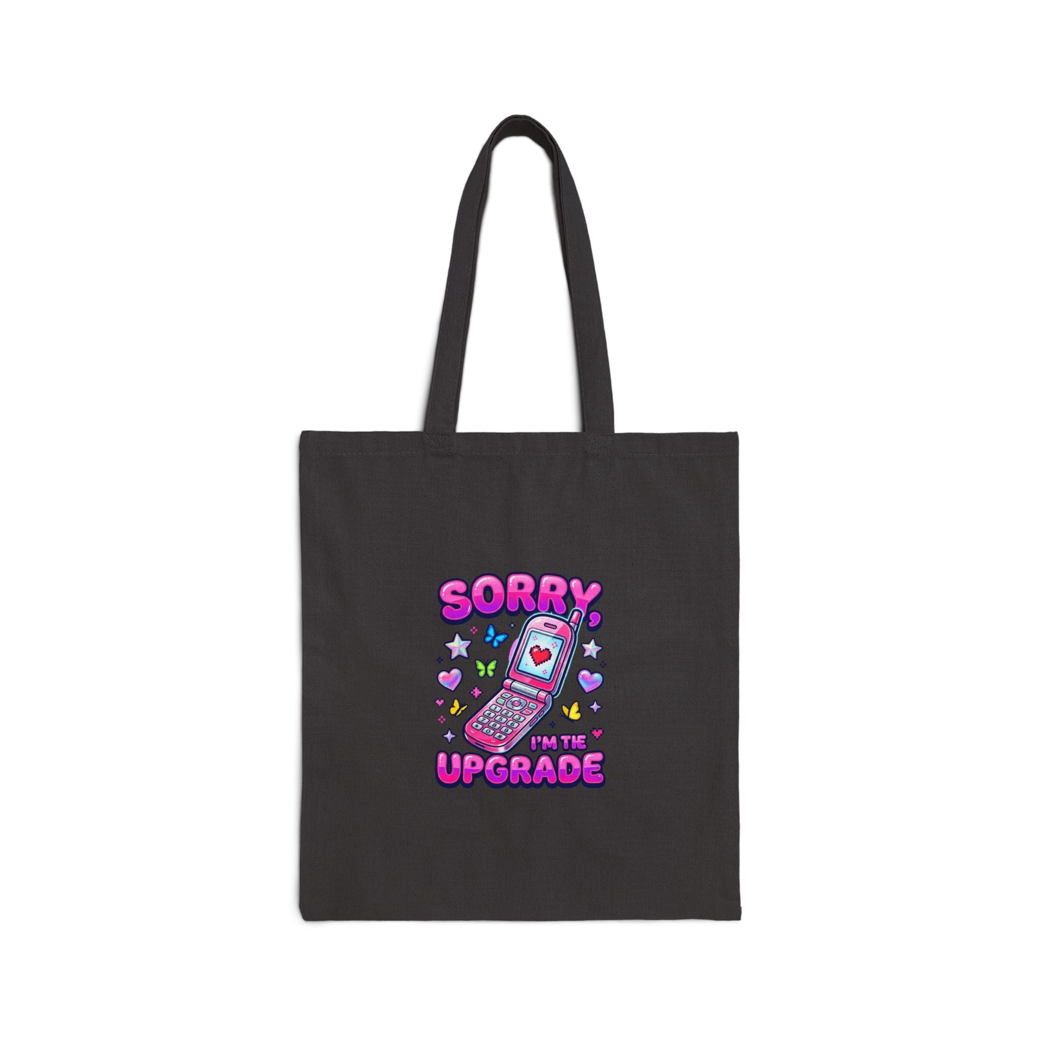 Sorry Upgrade Y2K Graphic Tote | 2000s Retro Internet, Candy Pop Aesthetic