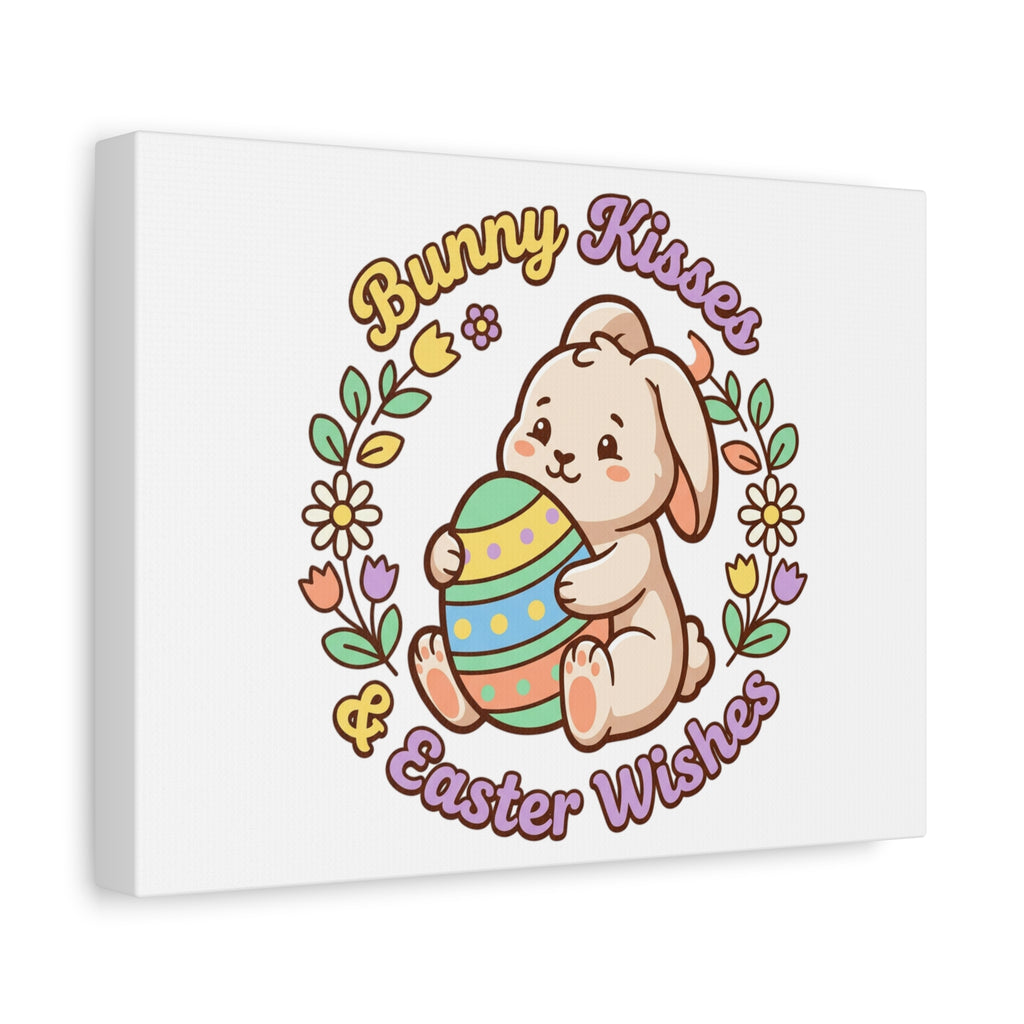 Bunny Kisses Easter Wishes Canvas | Easter Bunny Aesthetic, Pastel Spring