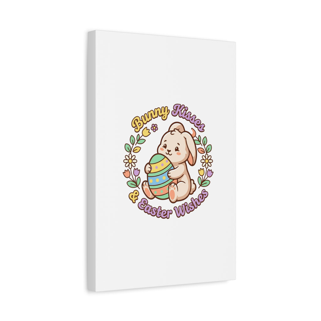 Bunny Kisses Easter Wishes Canvas | Easter Bunny Aesthetic, Pastel Spring