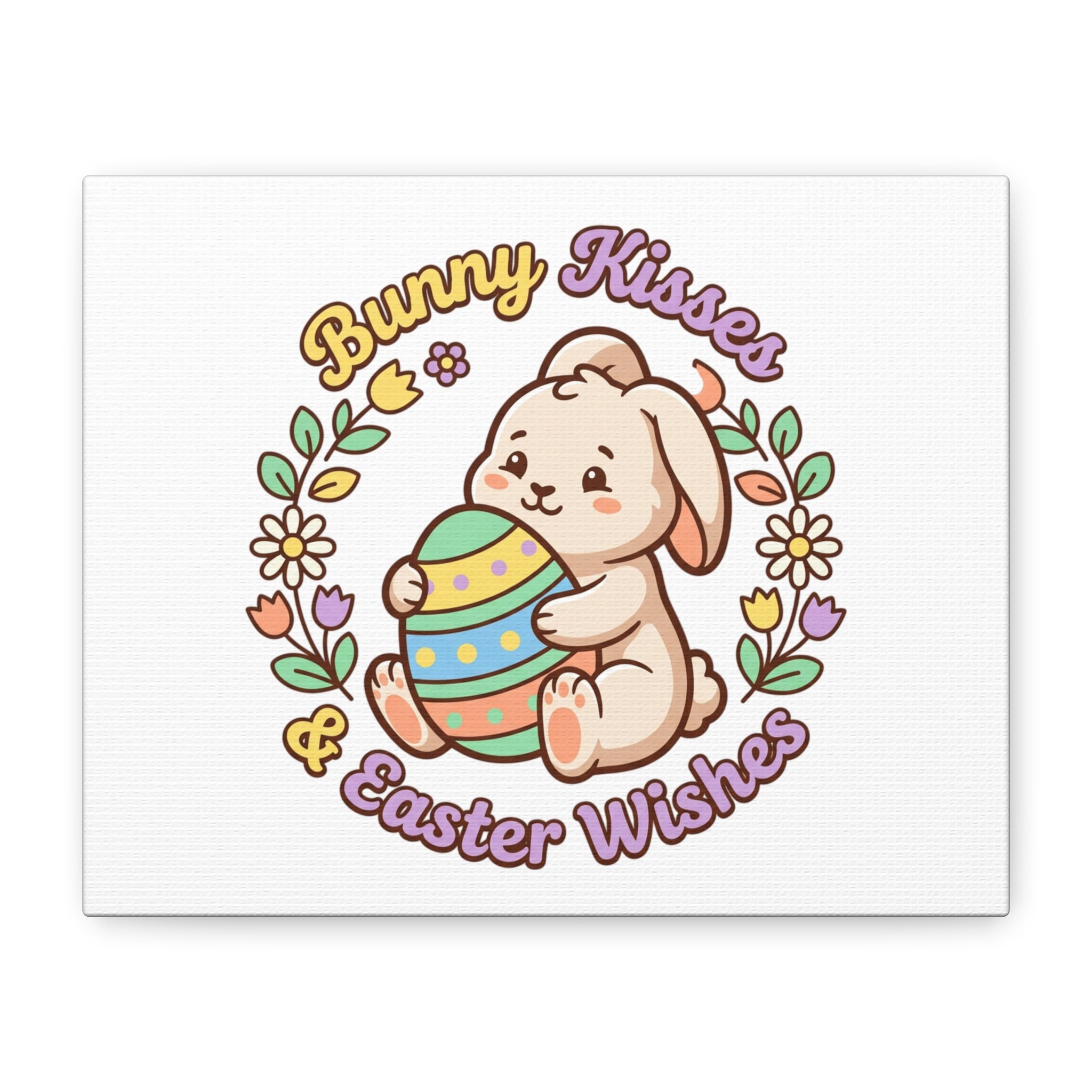 Bunny Kisses Easter Wishes Canvas | Easter Bunny Aesthetic, Pastel Spring