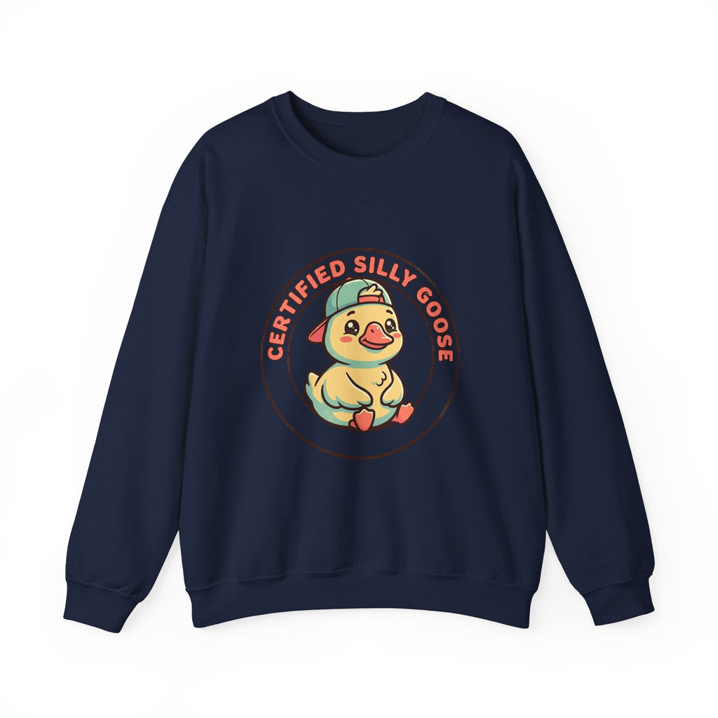 Certified Silly Goose Crewneck Sweatshirt | wholesome meme, cute animal pun