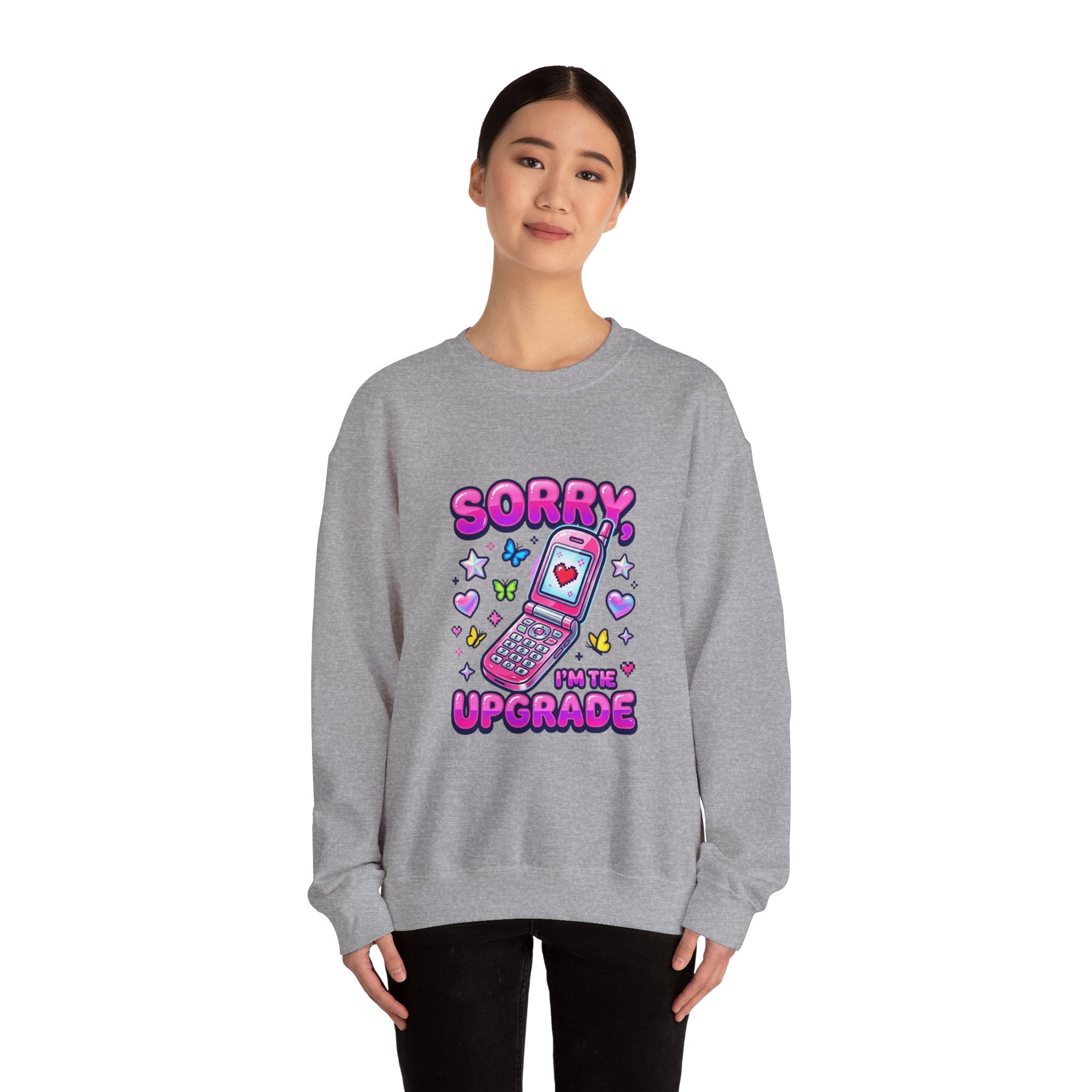 Sorry I'm the Upgrade Sweatshirt | Y2K aesthetic, retro phone graphic