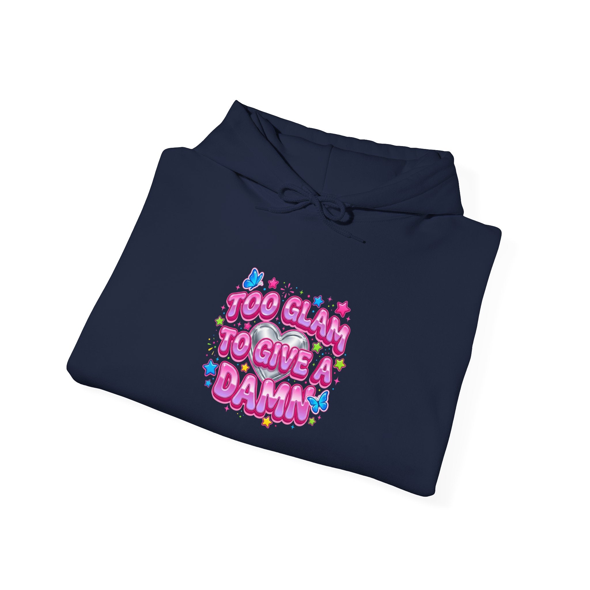 Too Glam To Give A Damn Hoodie | Y2K aesthetic, 2000s retro internet