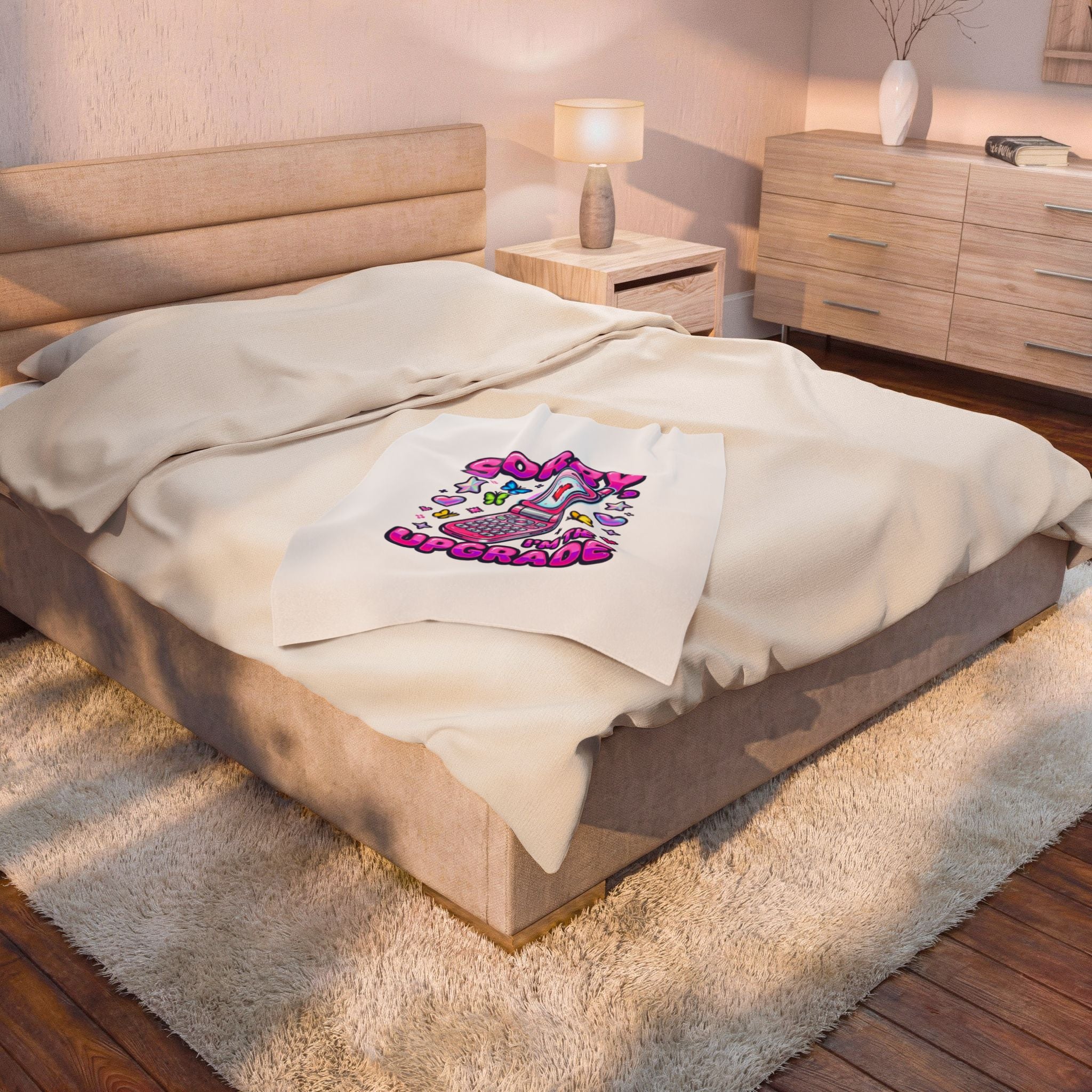 Sorry I'm the Upgrade Plush Blanket | Y2K Aesthetic, 2000s Retro