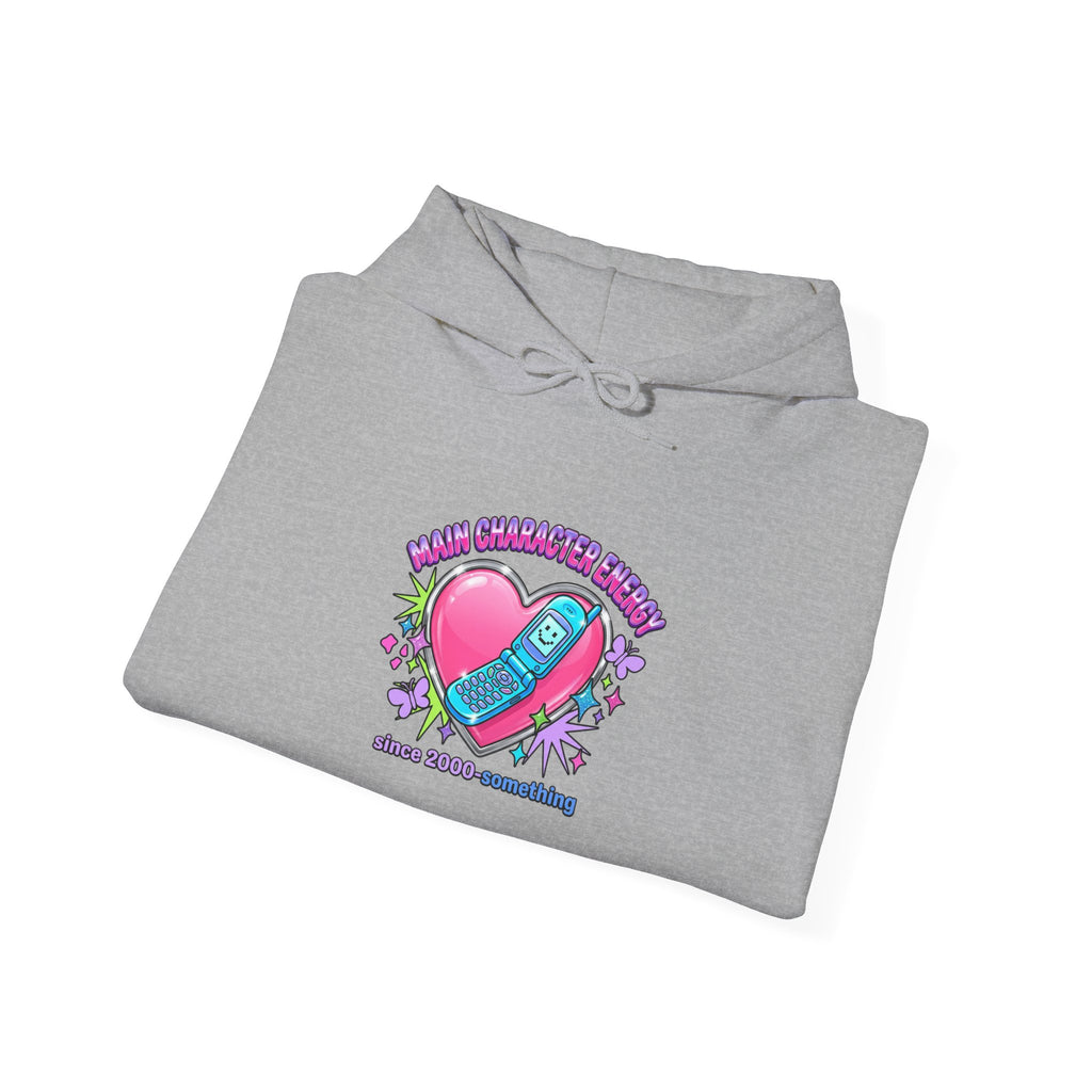 Flirty Y2K Heart Graphic Hoodie | 2000s Aesthetic, Retro Internet