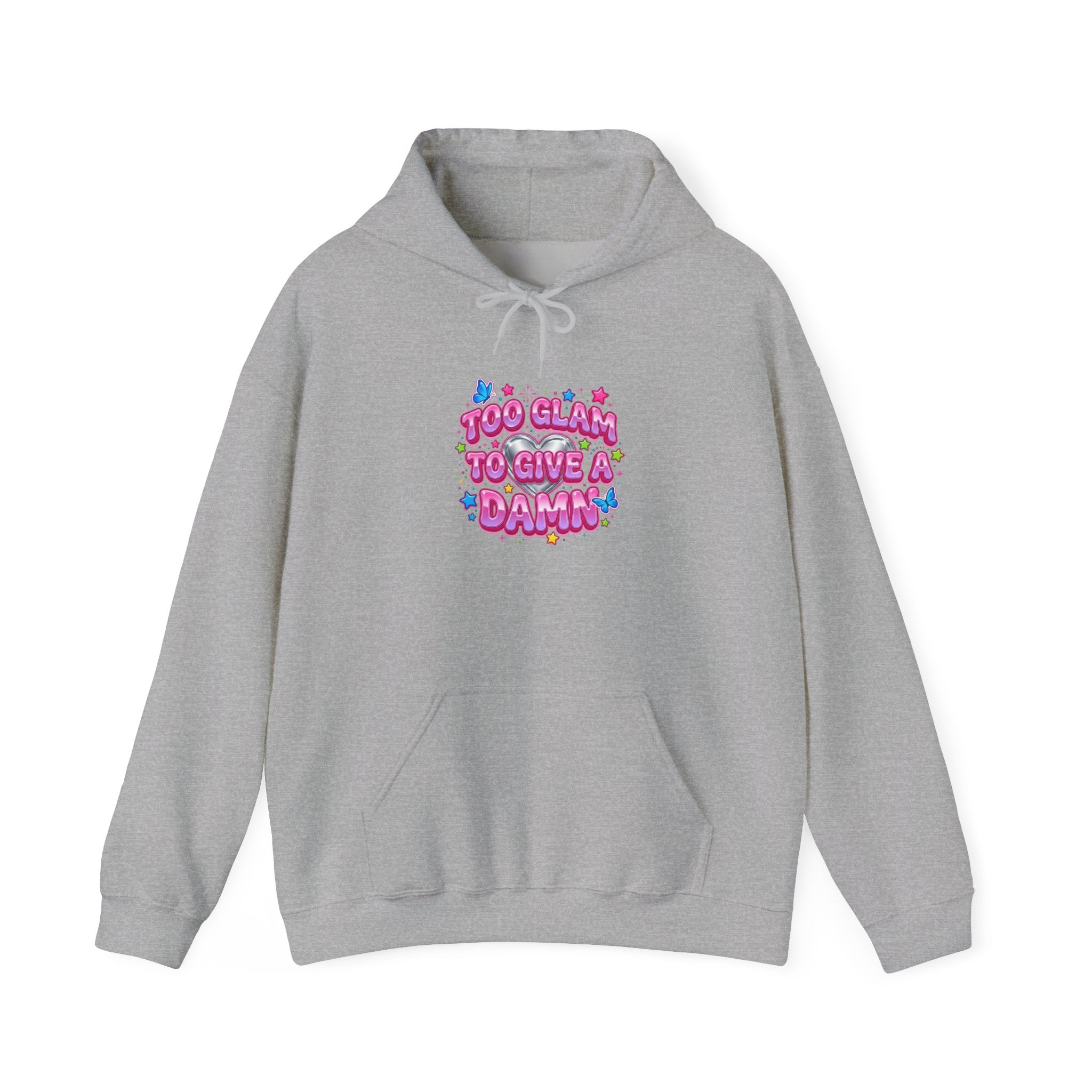 Too Glam To Give A Damn Hoodie | Y2K aesthetic, 2000s retro internet