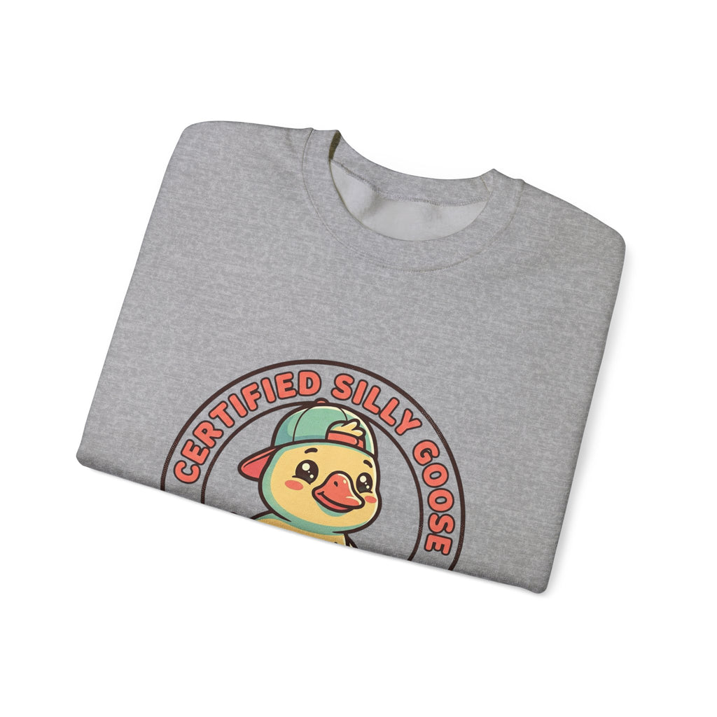 Certified Silly Goose Crewneck Sweatshirt | wholesome meme, cute animal pun