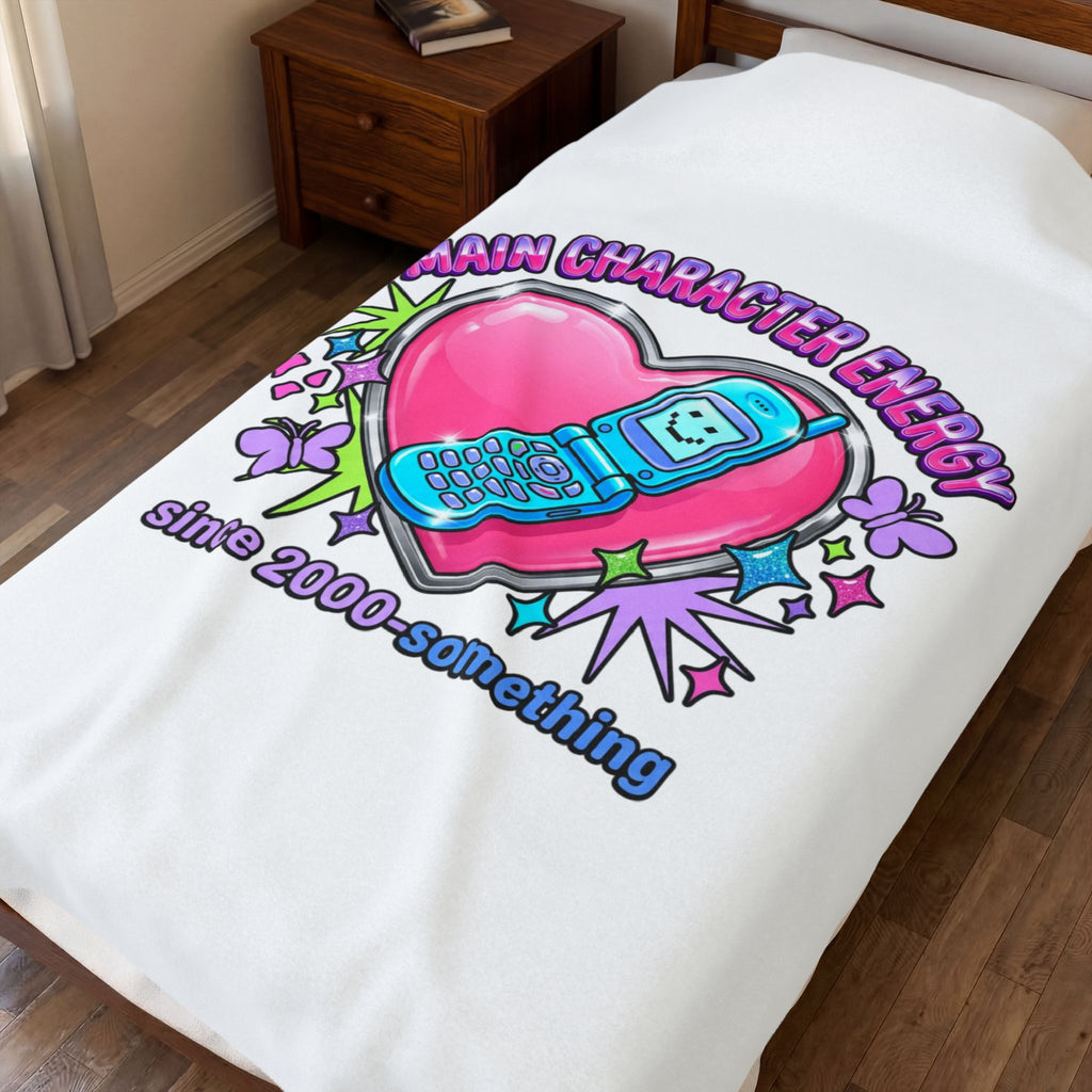 Main Character Energy Velveteen Plush Blanket | Y2K aesthetic, 2000s nostalgia
