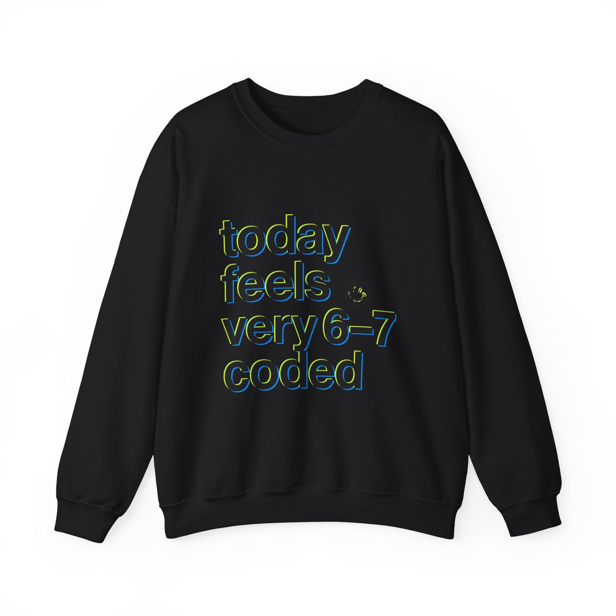 6-7 coded crewneck sweatshirt | 67 shirt, absurdist humor