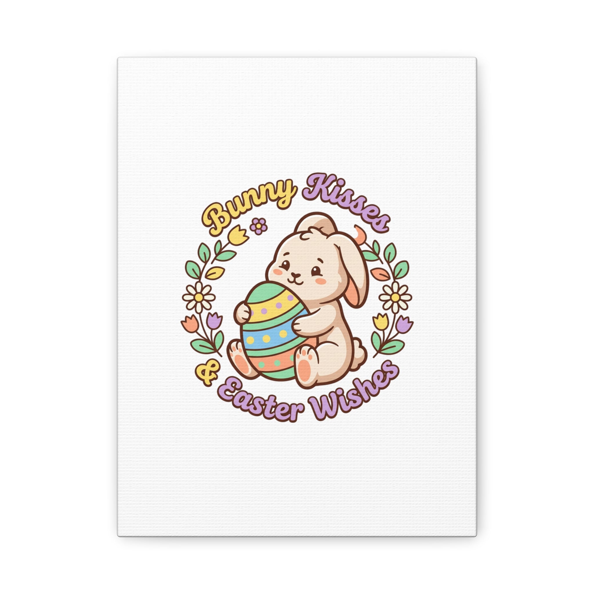 Bunny Kisses Easter Wishes Canvas | Easter Bunny Aesthetic, Pastel Spring