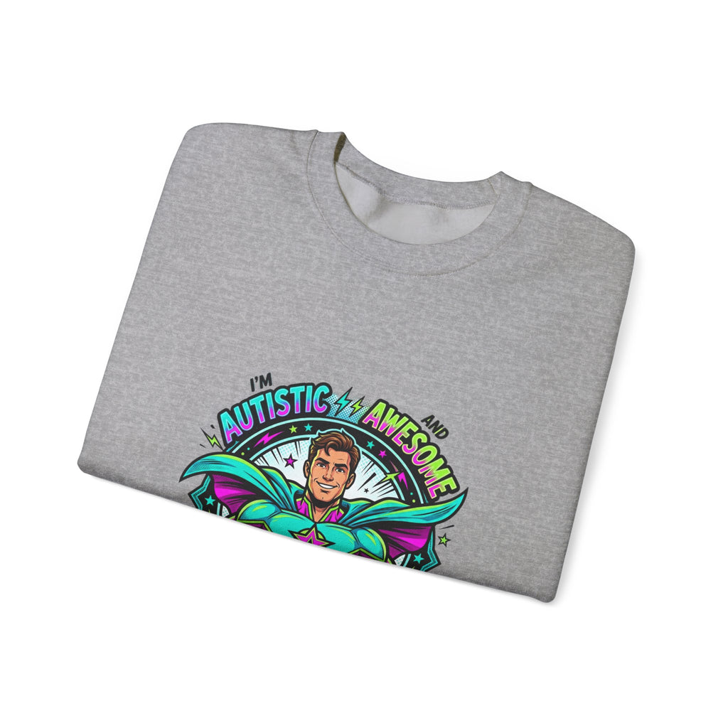 Autistic & Awesome Crewneck Sweatshirt | autistic pride, neurodiversity acceptance