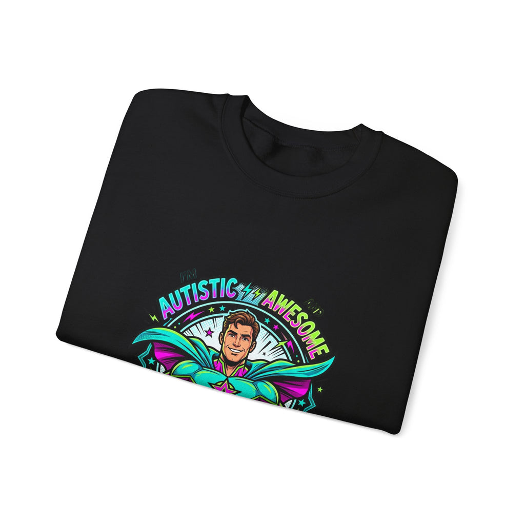 Autistic & Awesome Crewneck Sweatshirt | autistic pride, neurodiversity acceptance