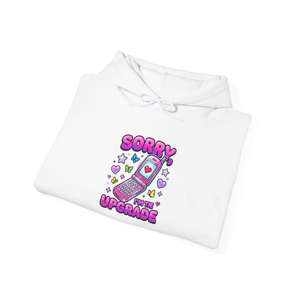 Sorry I Upgraded hoodie, Y2K aesthetic, retro internet graphic
