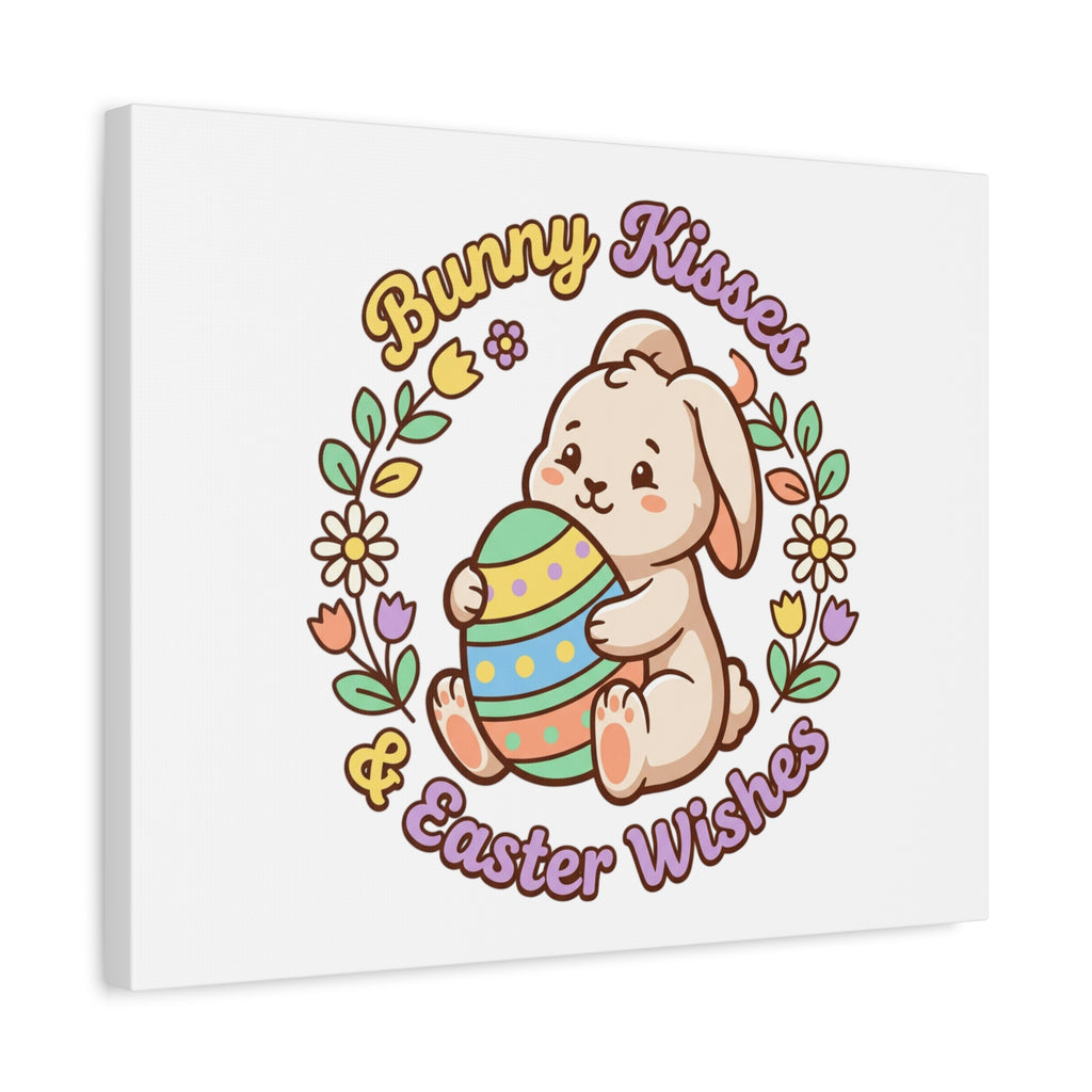 Bunny Kisses Easter Wishes Canvas | Easter Bunny Aesthetic, Pastel Spring