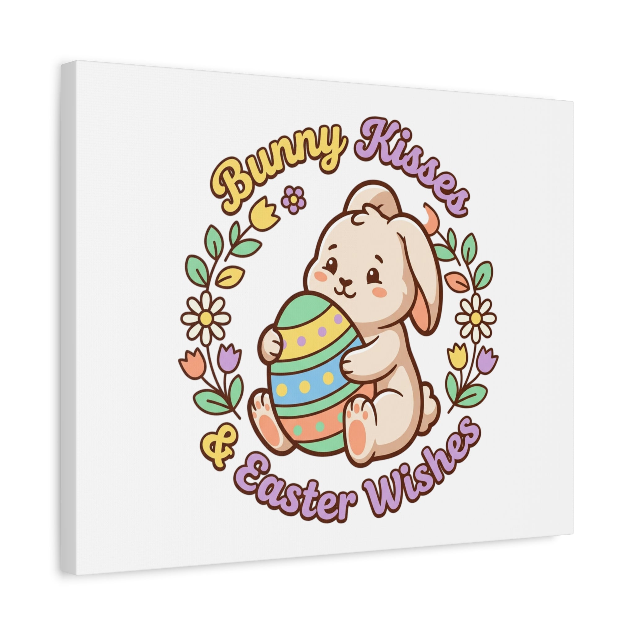 Bunny Kisses Easter Wishes Canvas | Easter Bunny Aesthetic, Pastel Spring