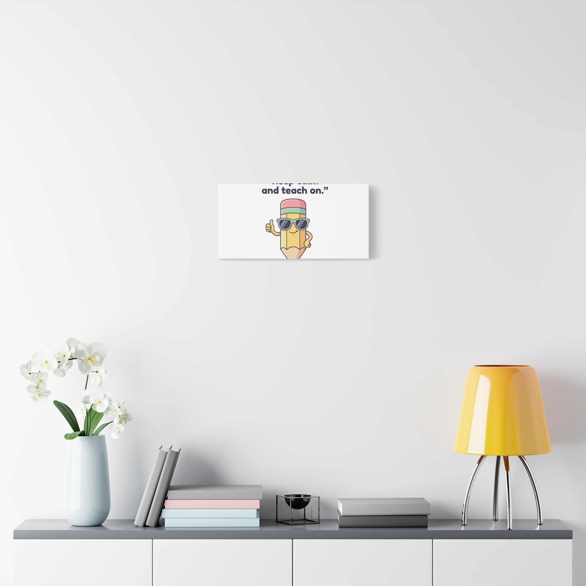 Keep Calm and Teach On Pencil Canvas, Teacher Appreciation, Teacher Life