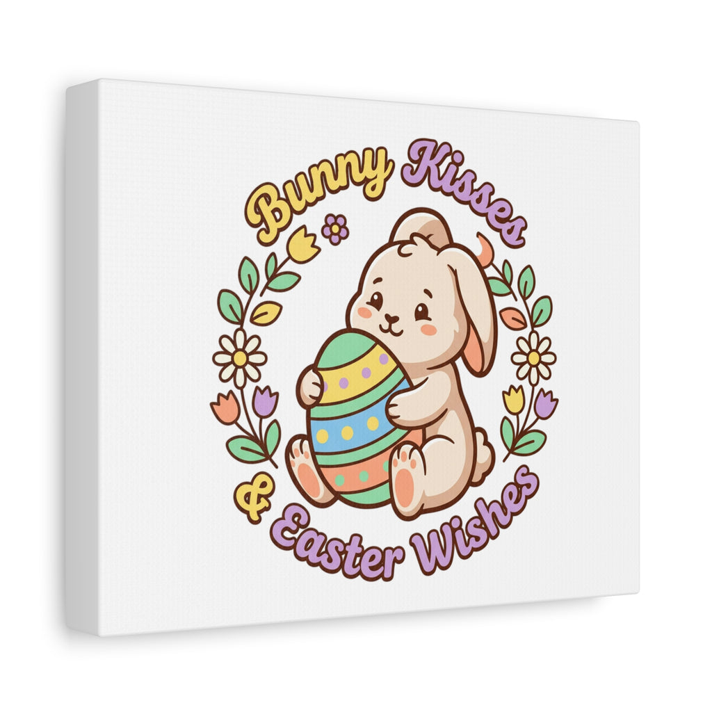 Bunny Kisses Easter Wishes Canvas | Easter Bunny Aesthetic, Pastel Spring