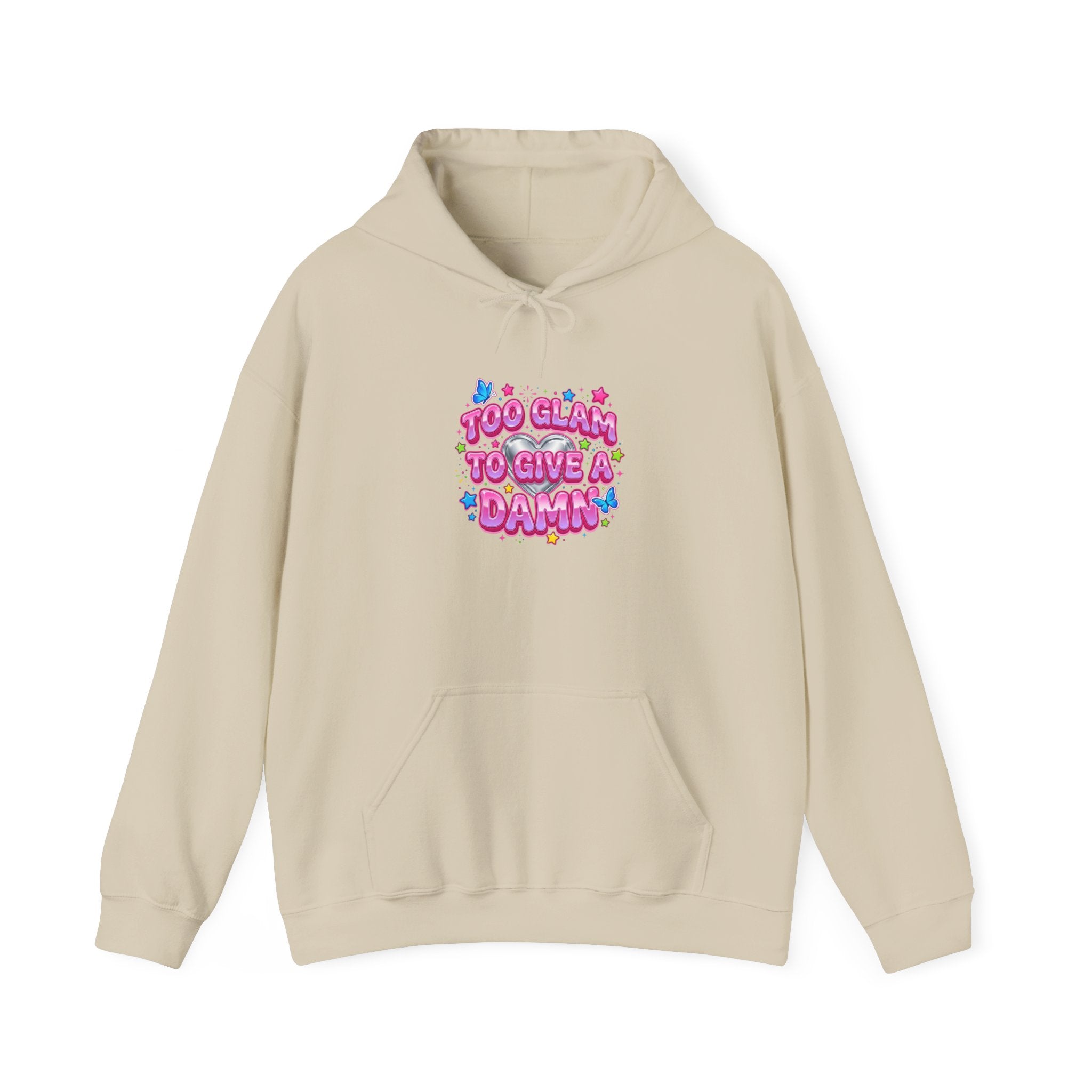 Too Glam To Give A Damn Hoodie | Y2K aesthetic, 2000s retro internet