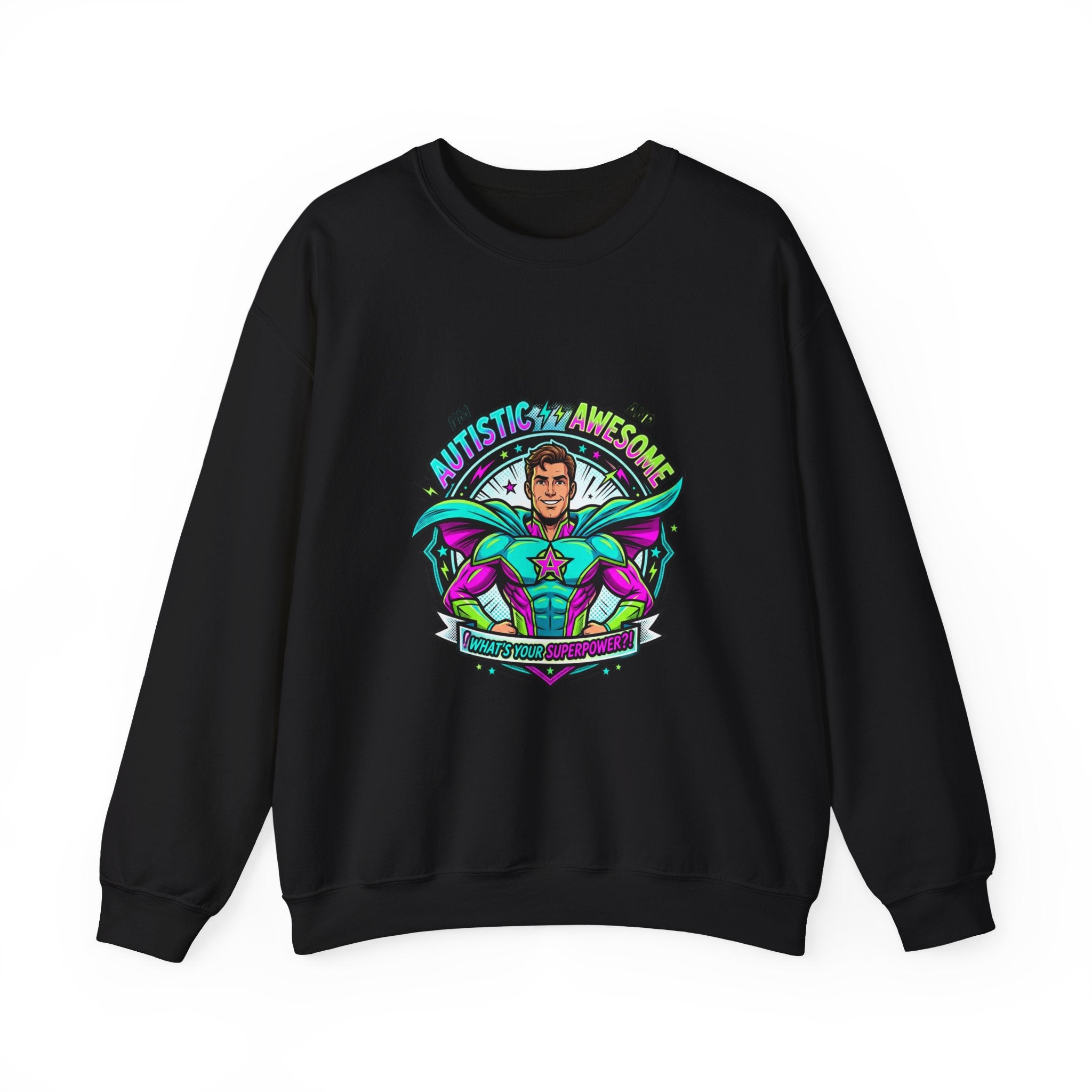 Autistic & Awesome Crewneck Sweatshirt | autistic pride, neurodiversity acceptance