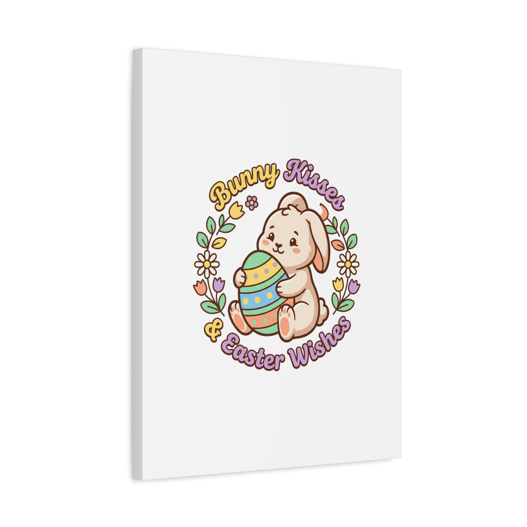 Bunny Kisses Easter Wishes Canvas | Easter Bunny Aesthetic, Pastel Spring