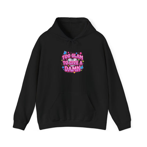Too Glam To Give A Damn Hoodie | Y2K aesthetic, 2000s retro internet