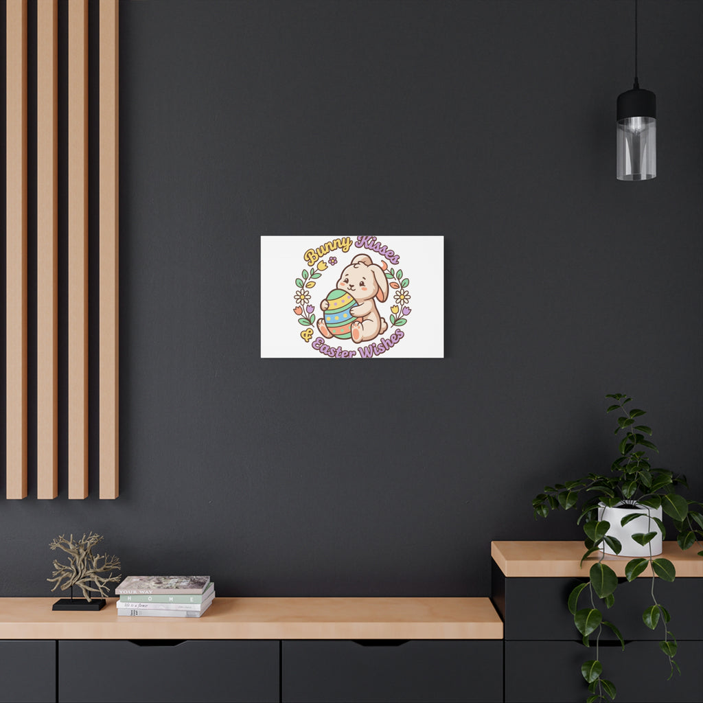 Bunny Kisses Easter Wishes Canvas | Easter Bunny Aesthetic, Pastel Spring