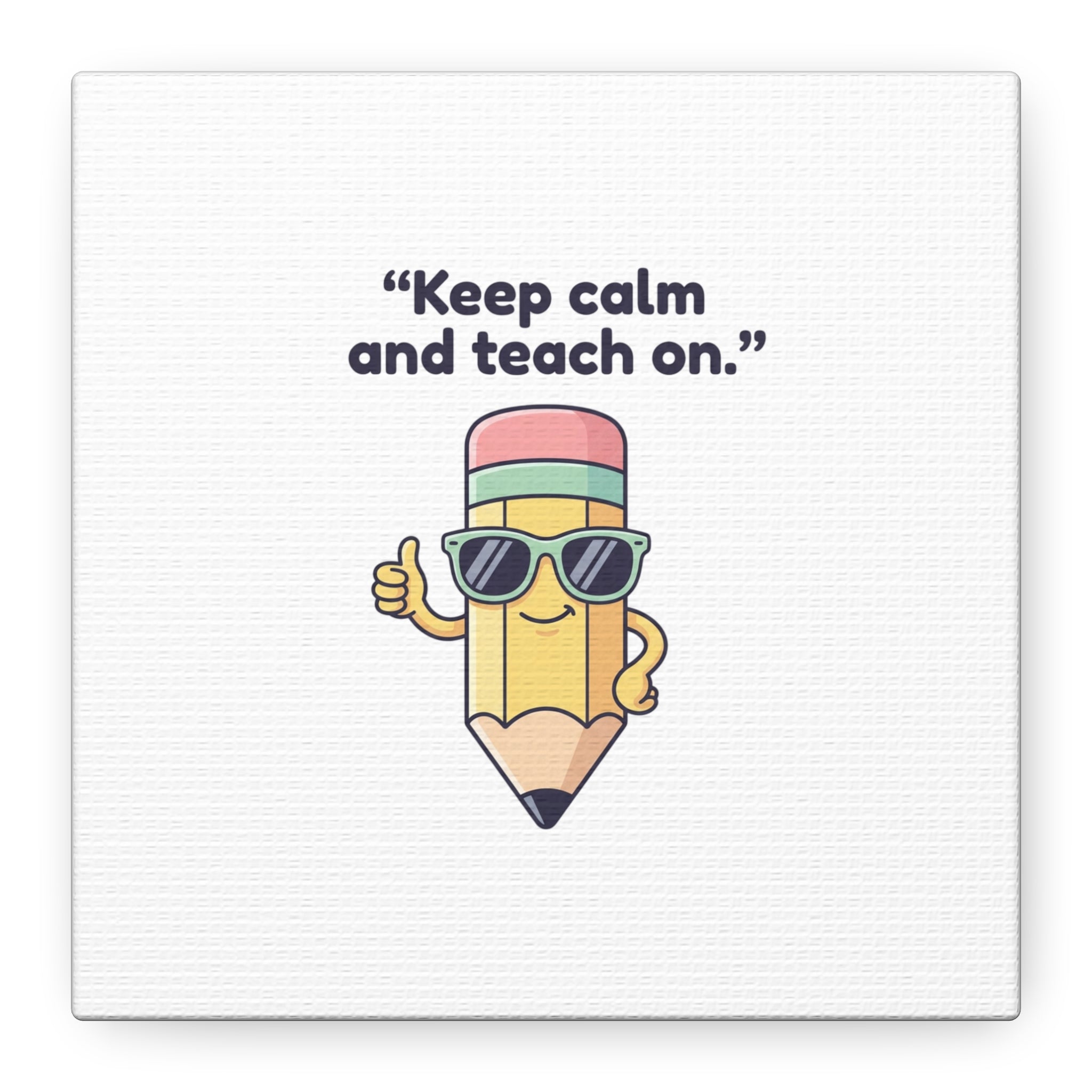 Keep Calm and Teach On Pencil Canvas, Teacher Appreciation, Teacher Life