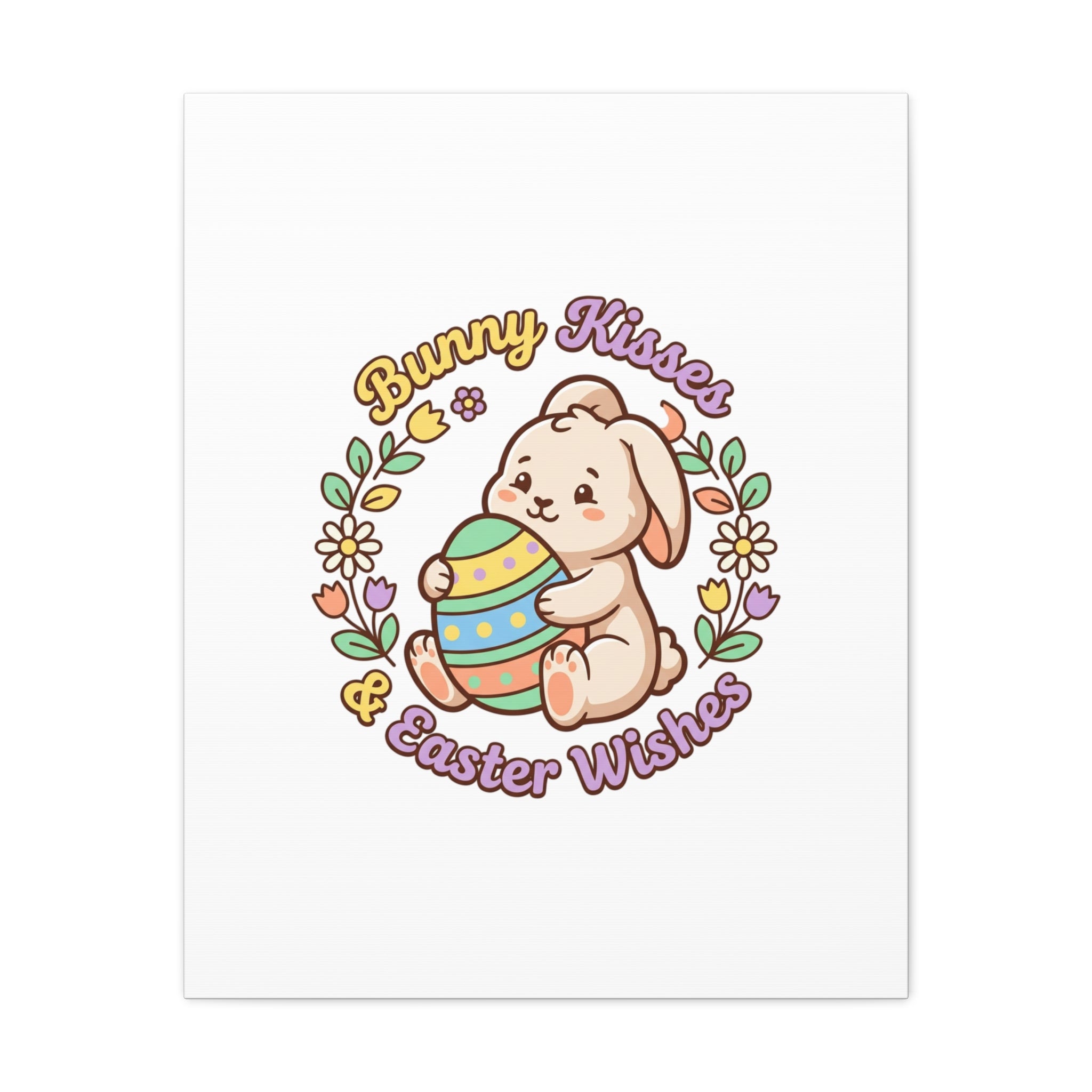 Bunny Kisses Easter Wishes Canvas | Easter Bunny Aesthetic, Pastel Spring