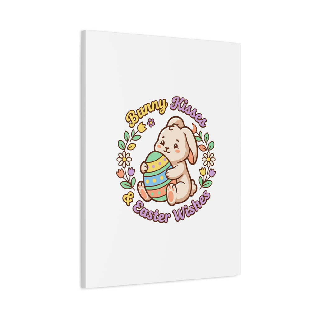 Bunny Kisses Easter Wishes Canvas | Easter Bunny Aesthetic, Pastel Spring