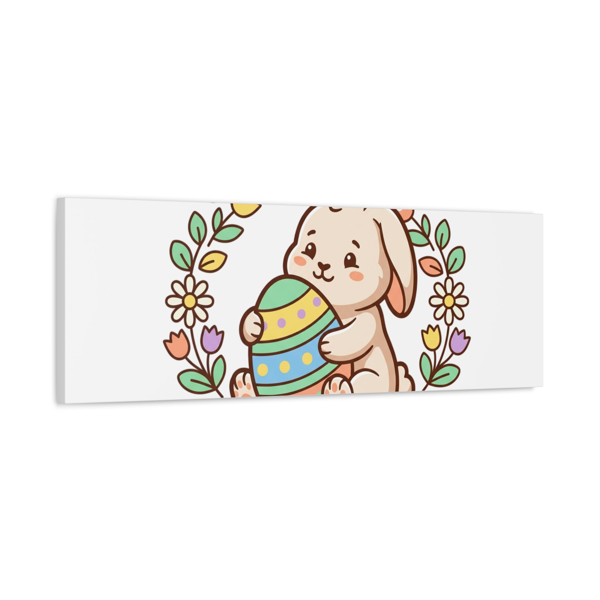 Bunny Kisses Easter Wishes Canvas | Easter Bunny Aesthetic, Pastel Spring