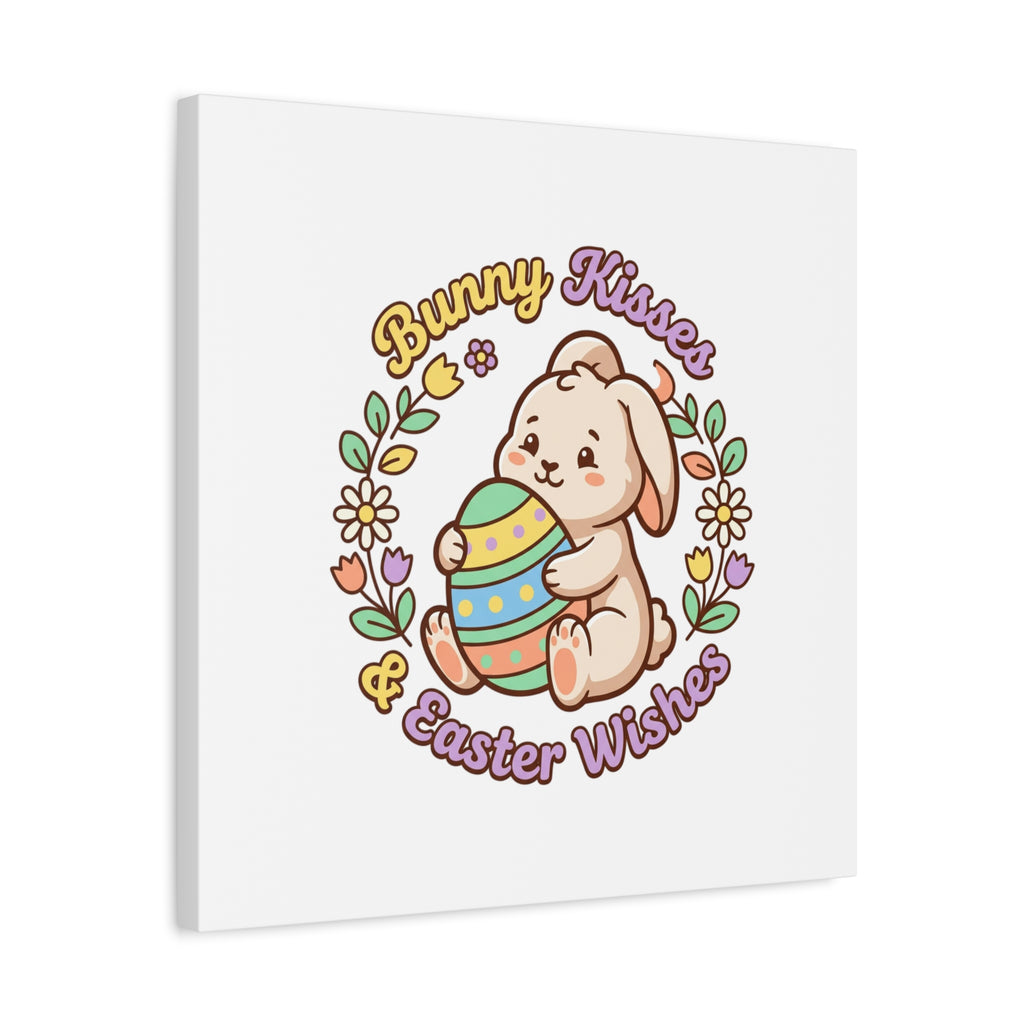 Bunny Kisses Easter Wishes Canvas | Easter Bunny Aesthetic, Pastel Spring