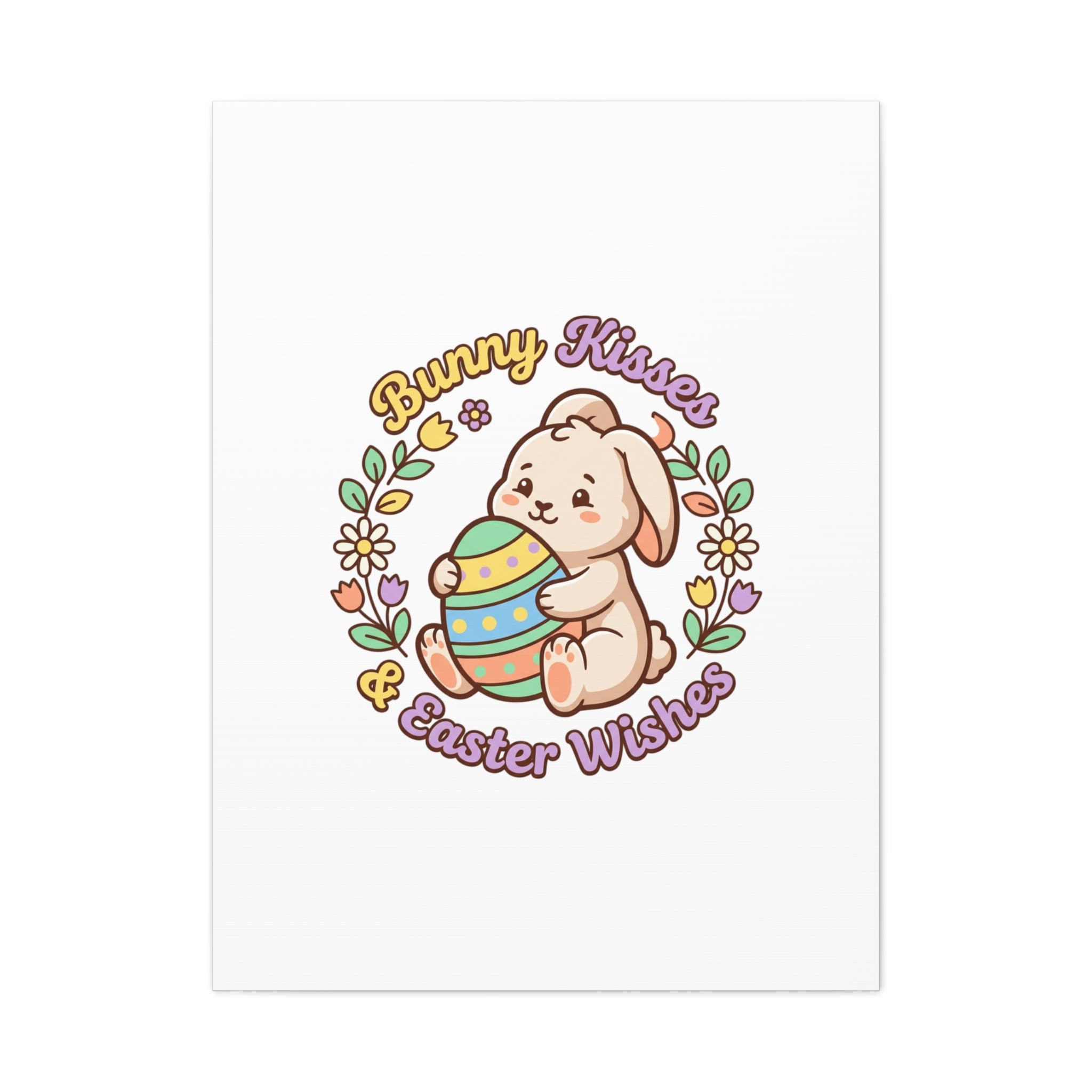 Bunny Kisses Easter Wishes Canvas | Easter Bunny Aesthetic, Pastel Spring