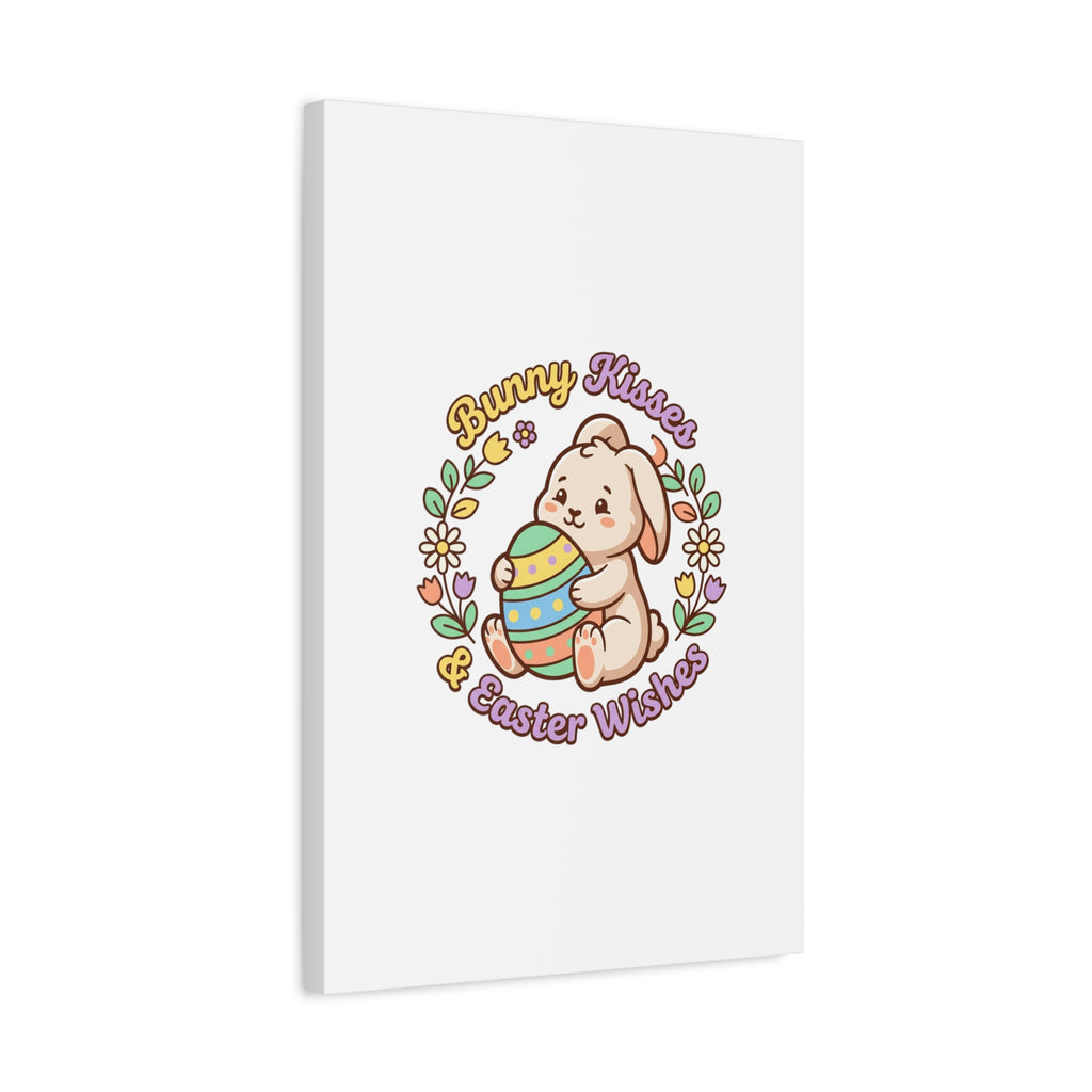 Bunny Kisses Easter Wishes Canvas | Easter Bunny Aesthetic, Pastel Spring
