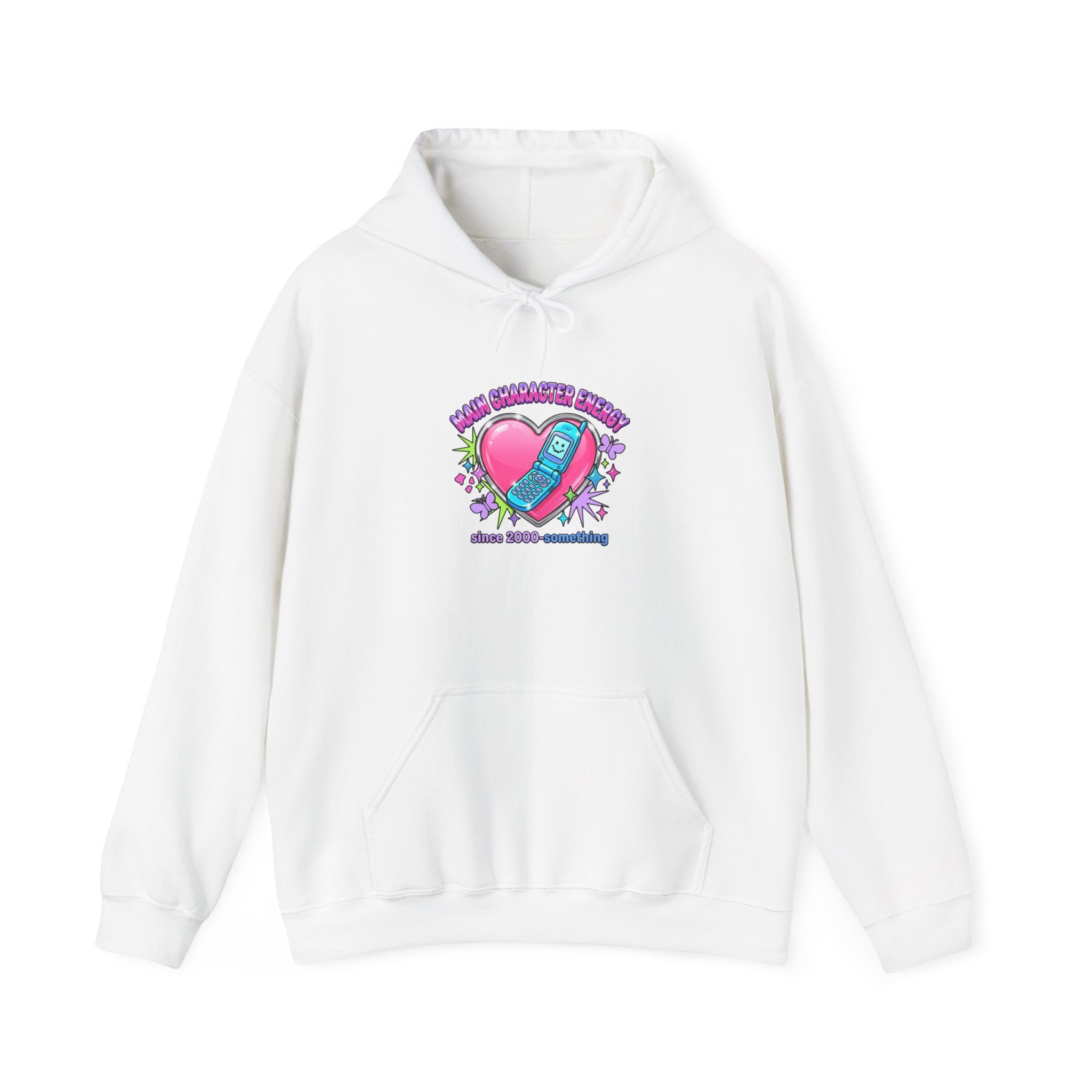 Flirty Y2K Heart Graphic Hoodie | 2000s Aesthetic, Retro Internet
