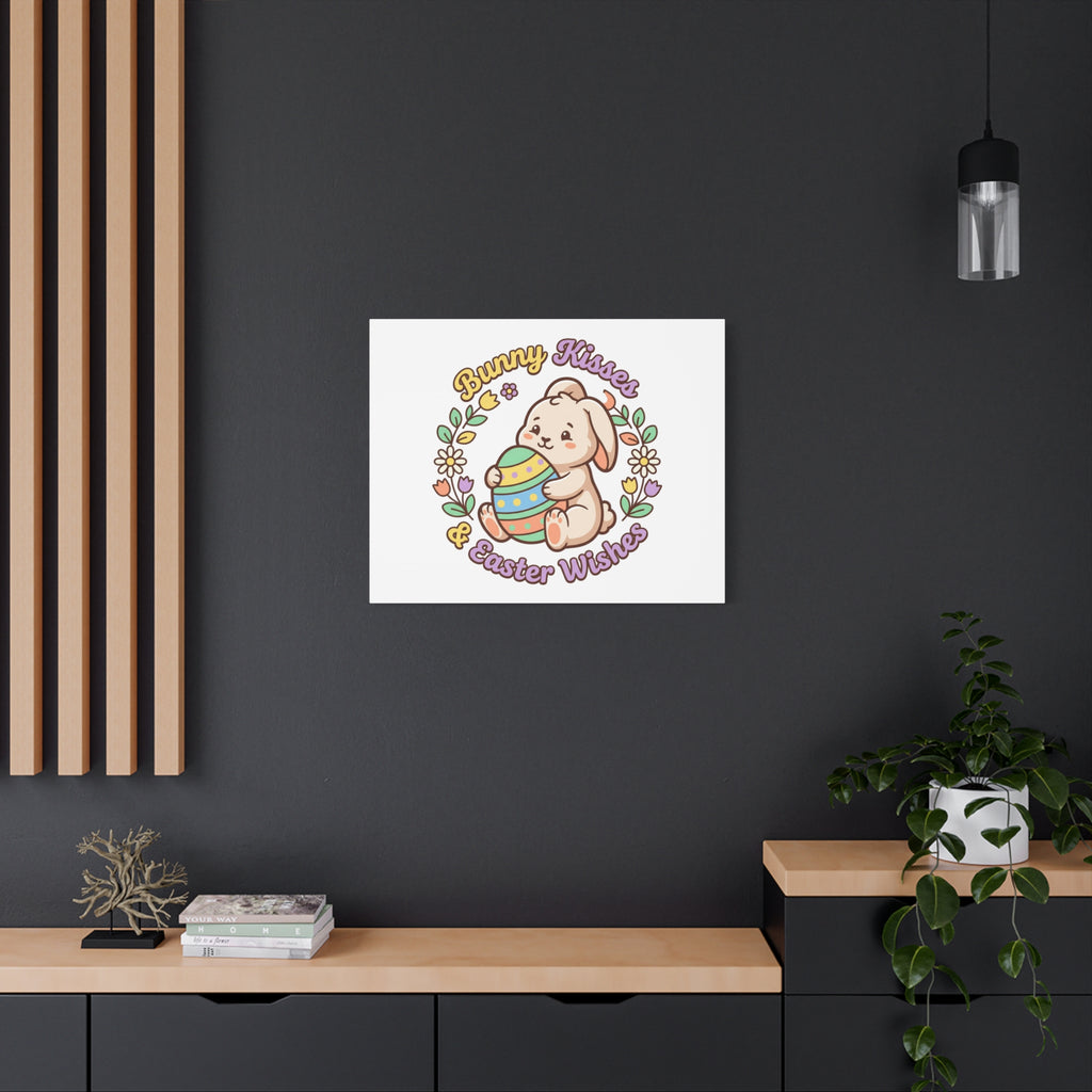 Bunny Kisses Easter Wishes Canvas | Easter Bunny Aesthetic, Pastel Spring