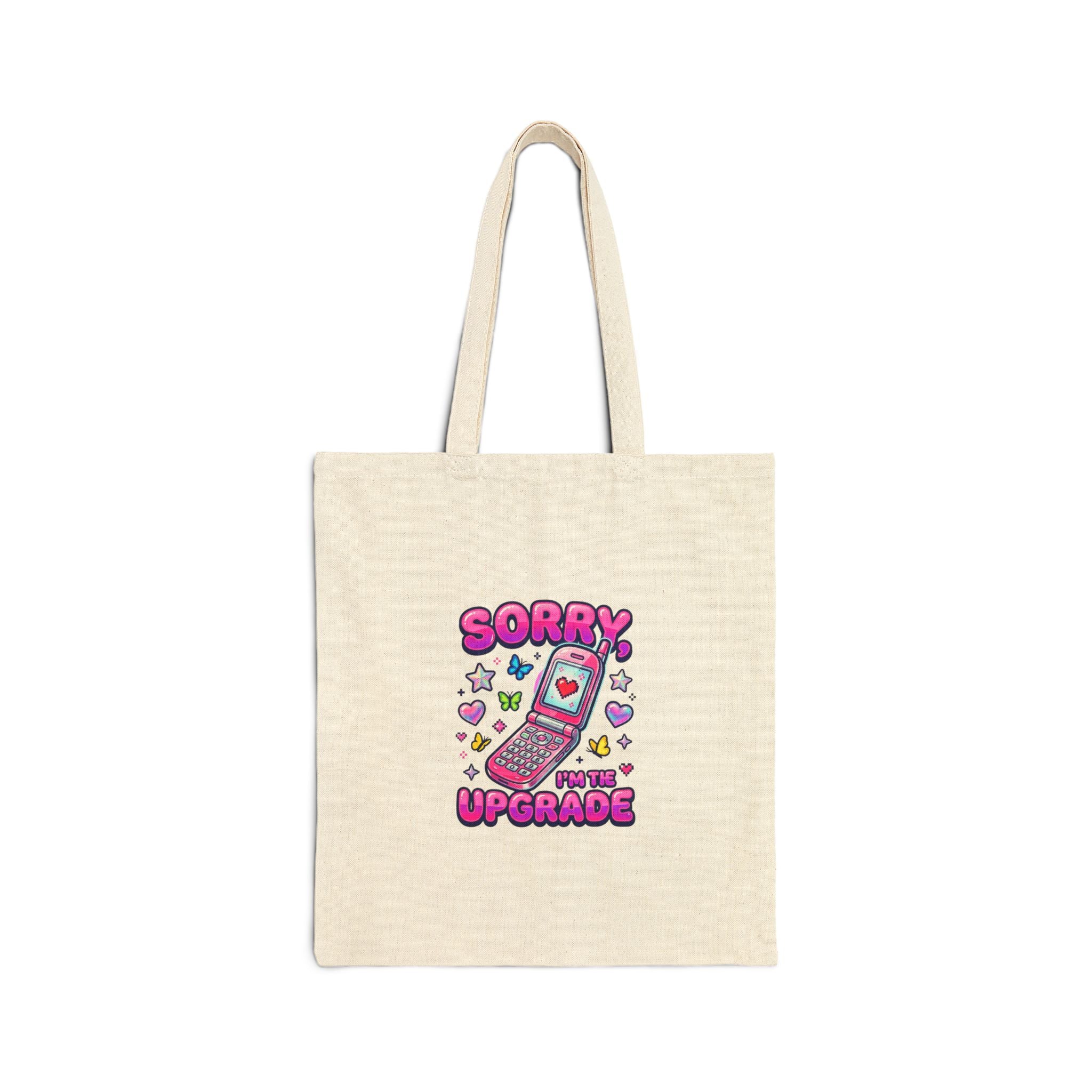 Sorry Upgrade Y2K Graphic Tote | 2000s Retro Internet, Candy Pop Aesthetic