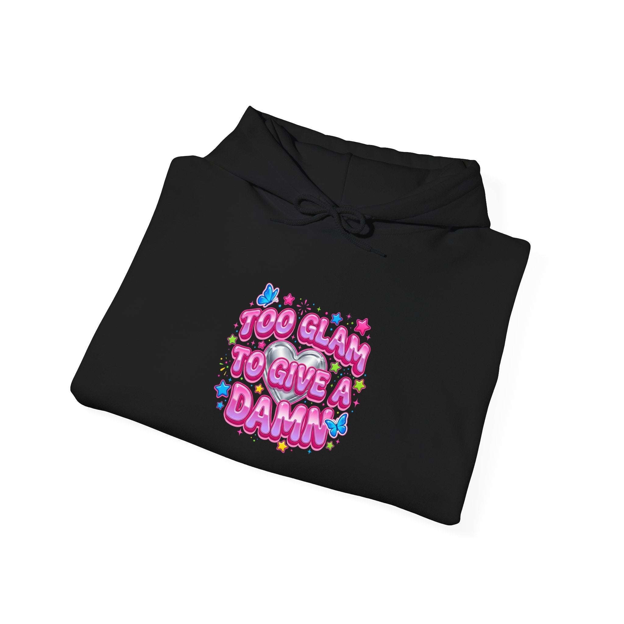 Too Glam To Give A Damn Hoodie | Y2K aesthetic, 2000s retro internet