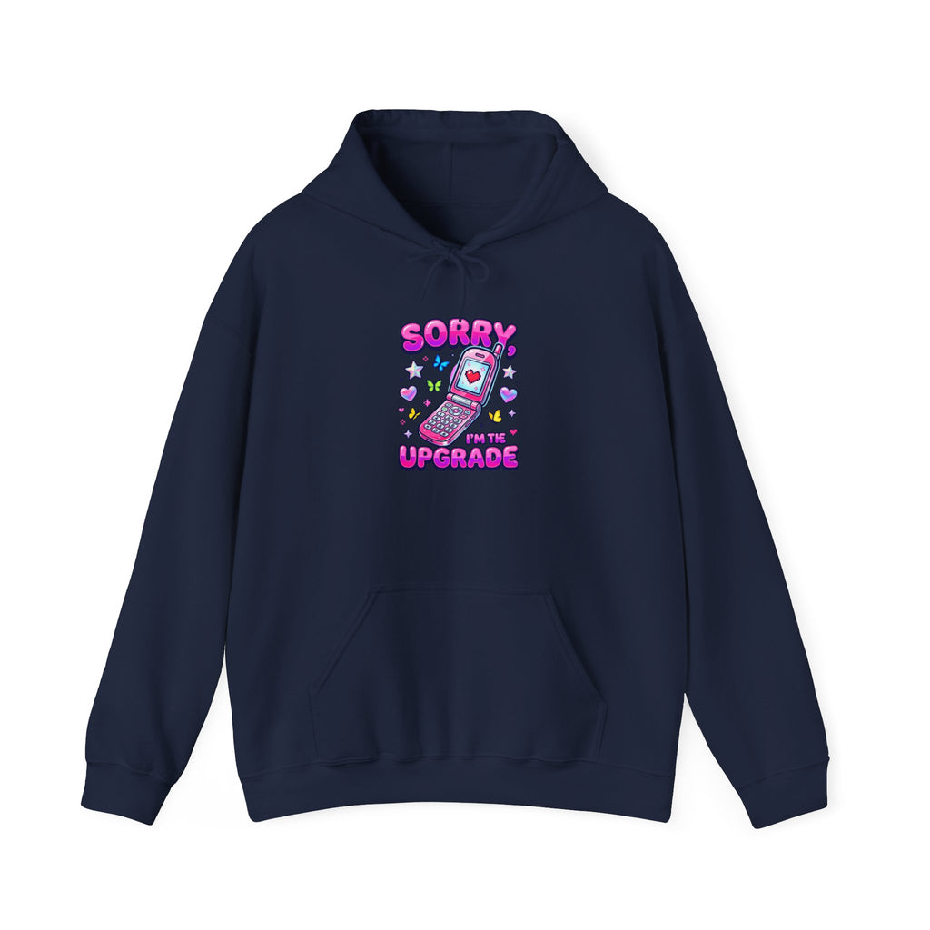 Sorry I Upgraded hoodie, Y2K aesthetic, retro internet graphic