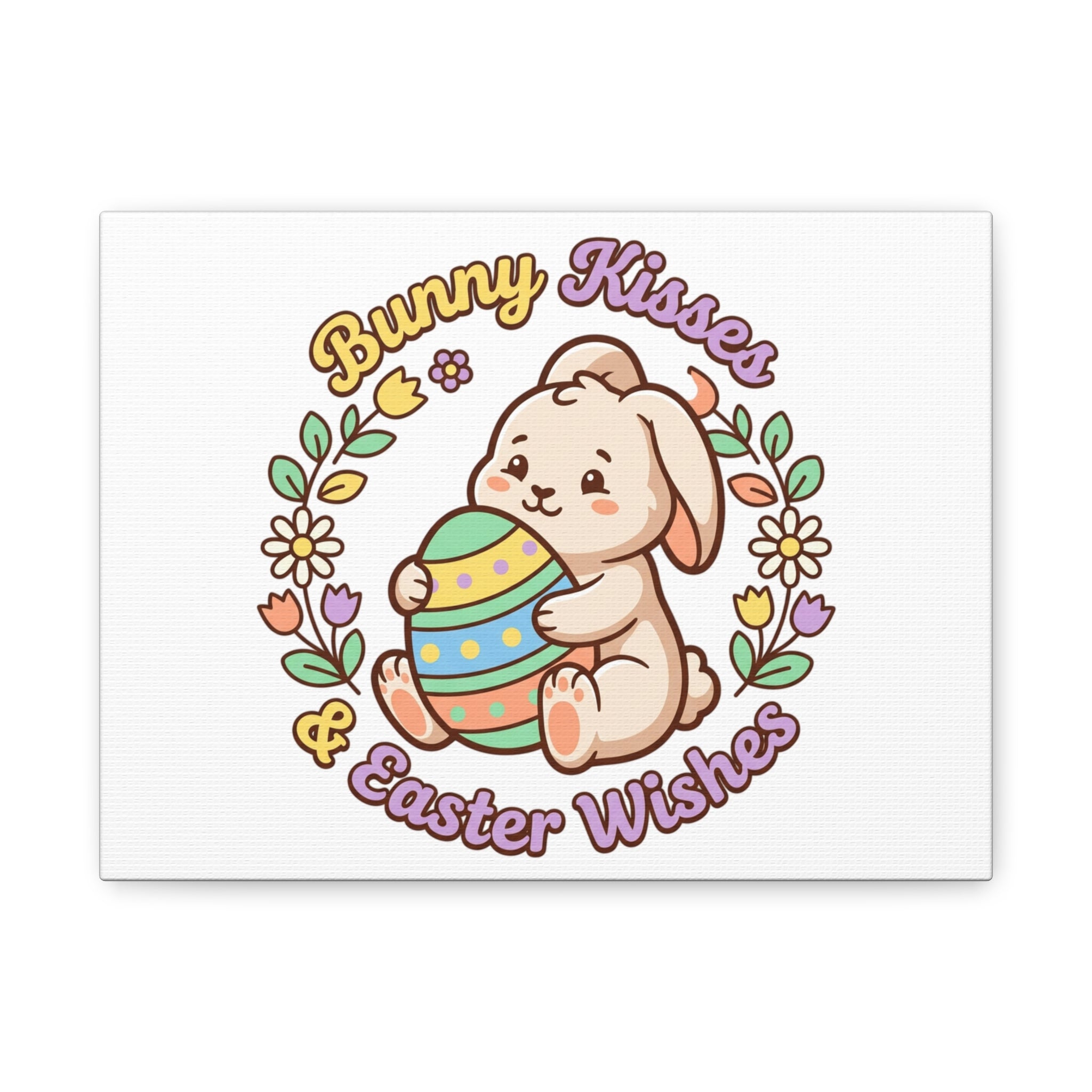 Bunny Kisses Easter Wishes Canvas | Easter Bunny Aesthetic, Pastel Spring