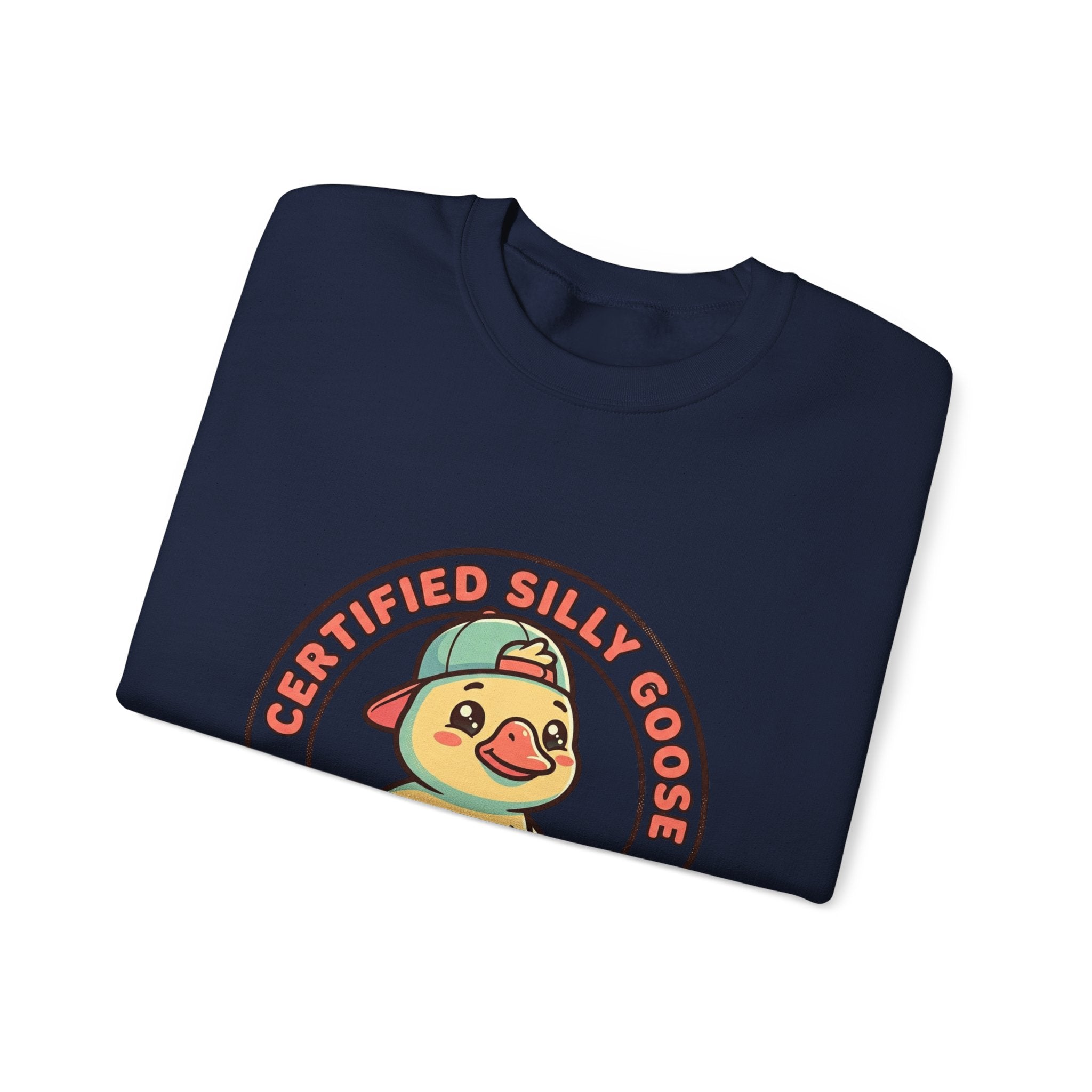 Certified Silly Goose Crewneck Sweatshirt | wholesome meme, cute animal pun