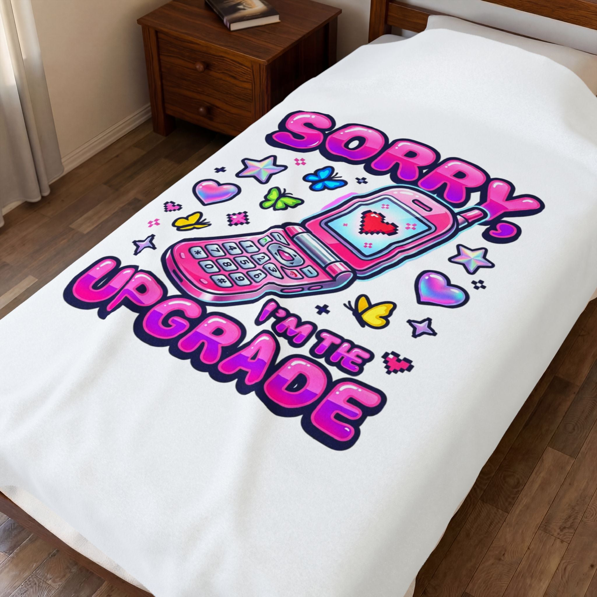 Sorry I'm the Upgrade Plush Blanket | Y2K Aesthetic, 2000s Retro