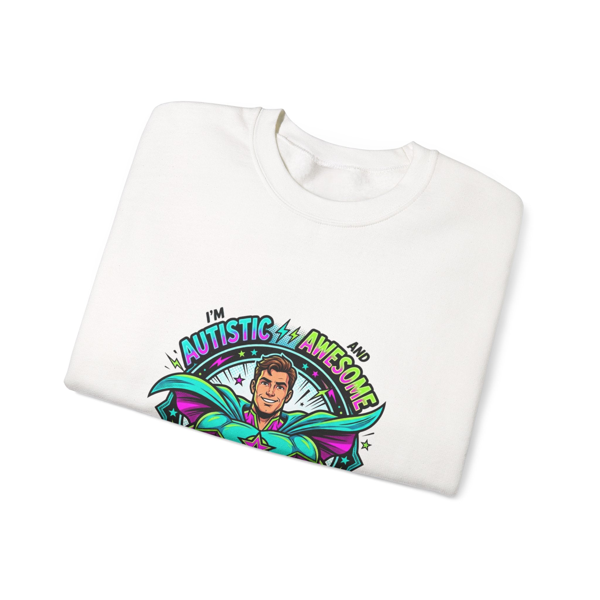 Autistic & Awesome Crewneck Sweatshirt | autistic pride, neurodiversity acceptance