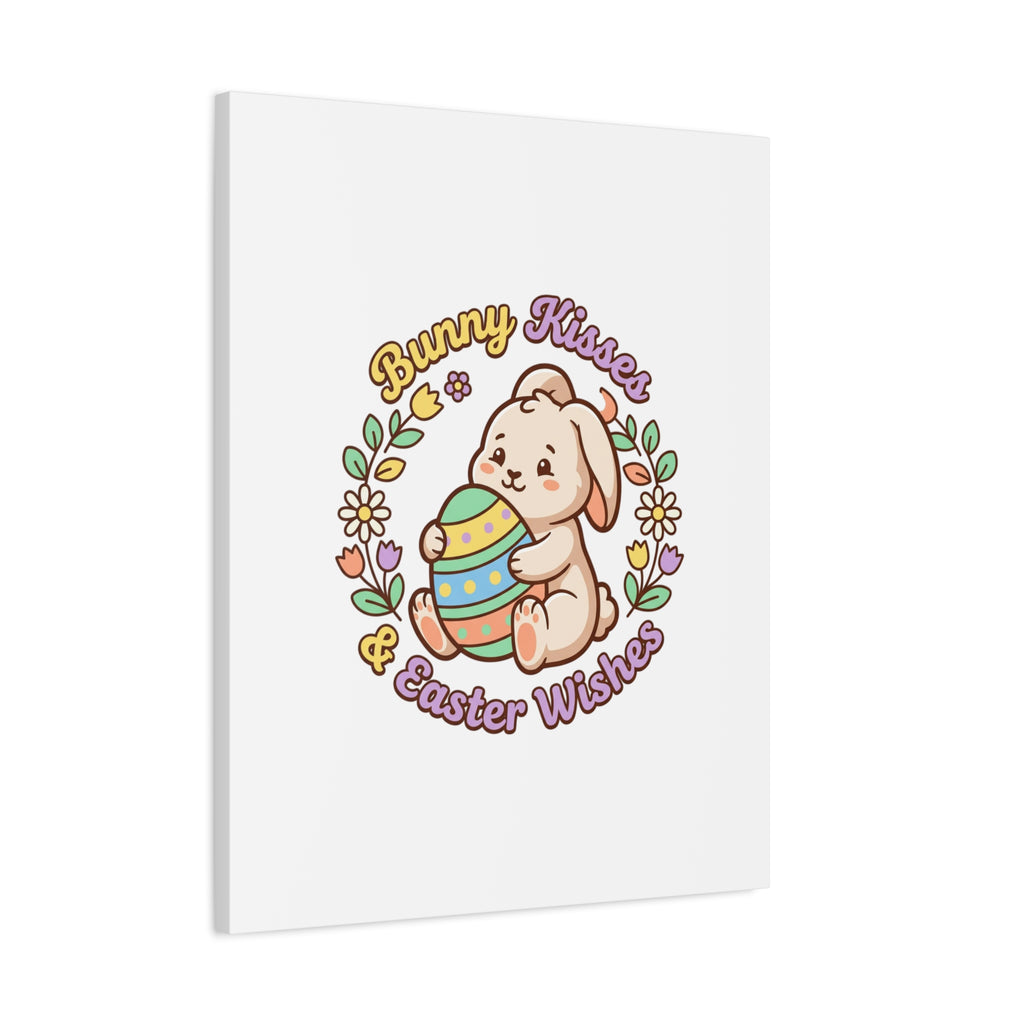 Bunny Kisses Easter Wishes Canvas | Easter Bunny Aesthetic, Pastel Spring