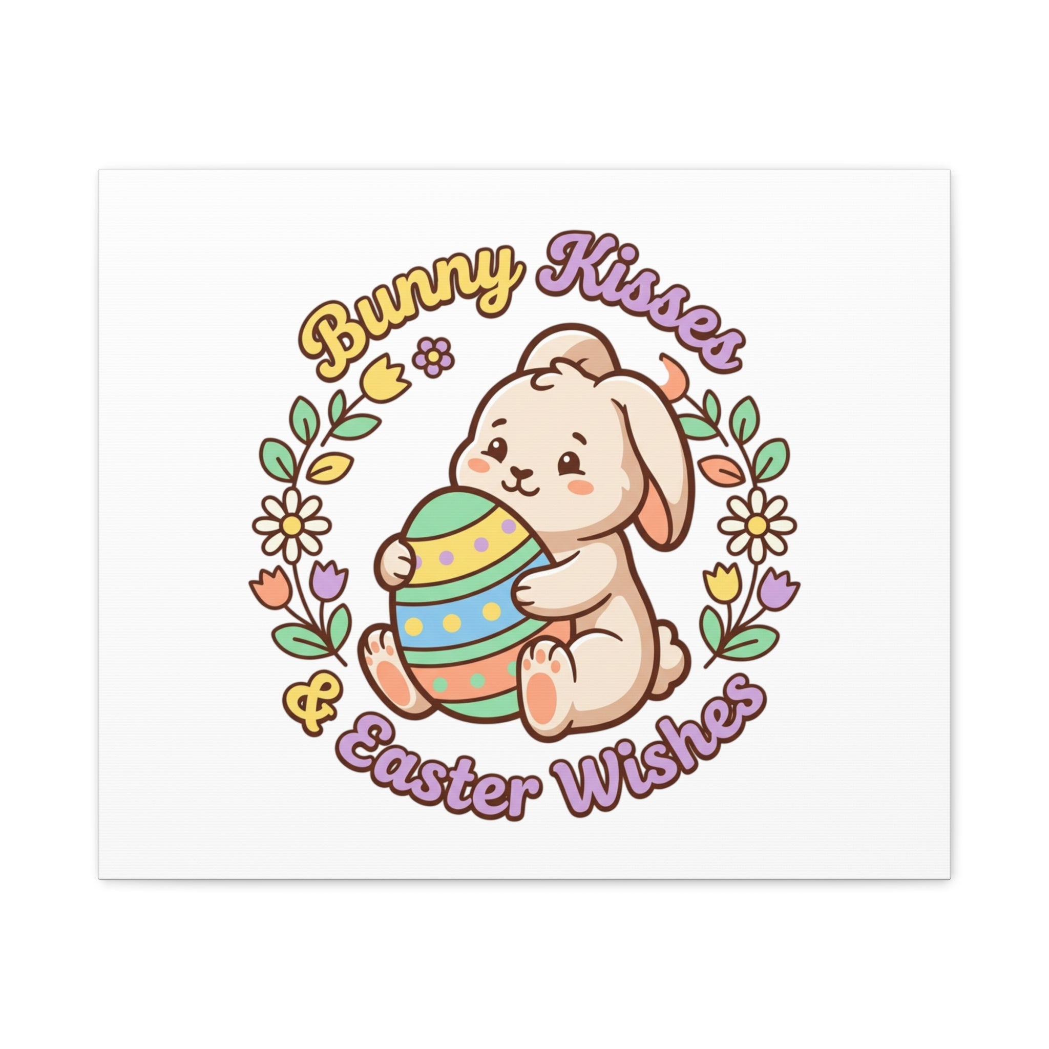 Bunny Kisses Easter Wishes Canvas | Easter Bunny Aesthetic, Pastel Spring